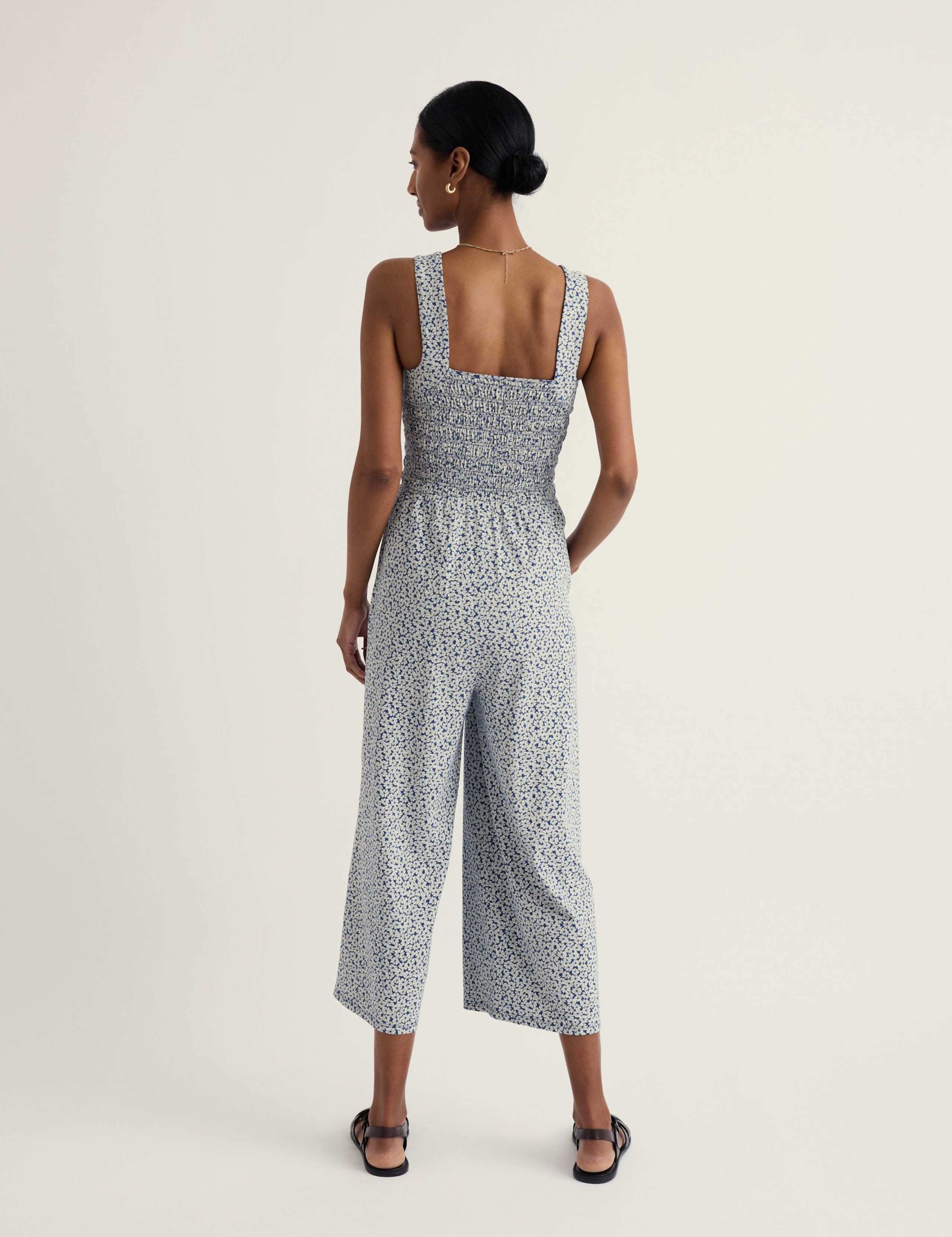 Cotton Rich Jersey Printed Cropped Jumpsuit 4 of 5