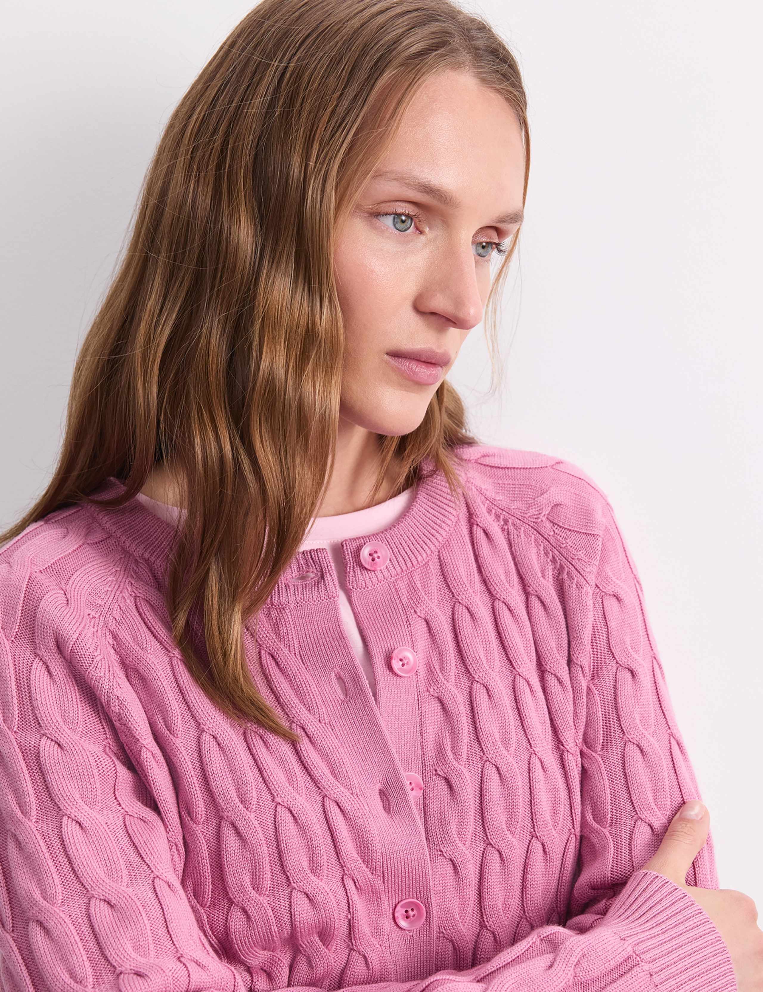 Pure Merino Wool Cable Knit Cardigan 7 of 8