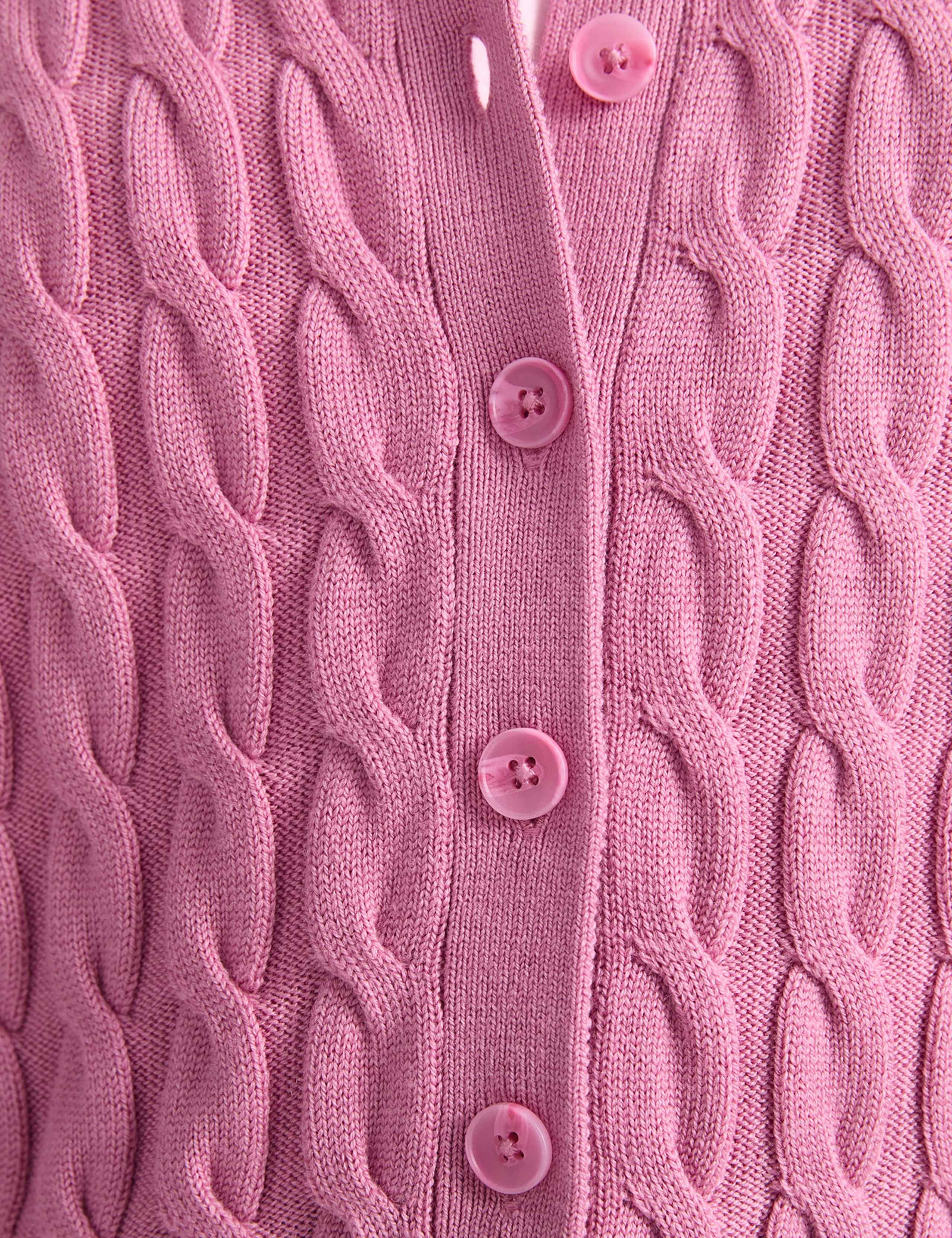 Pure Merino Wool Cable Knit Cardigan 8 of 8