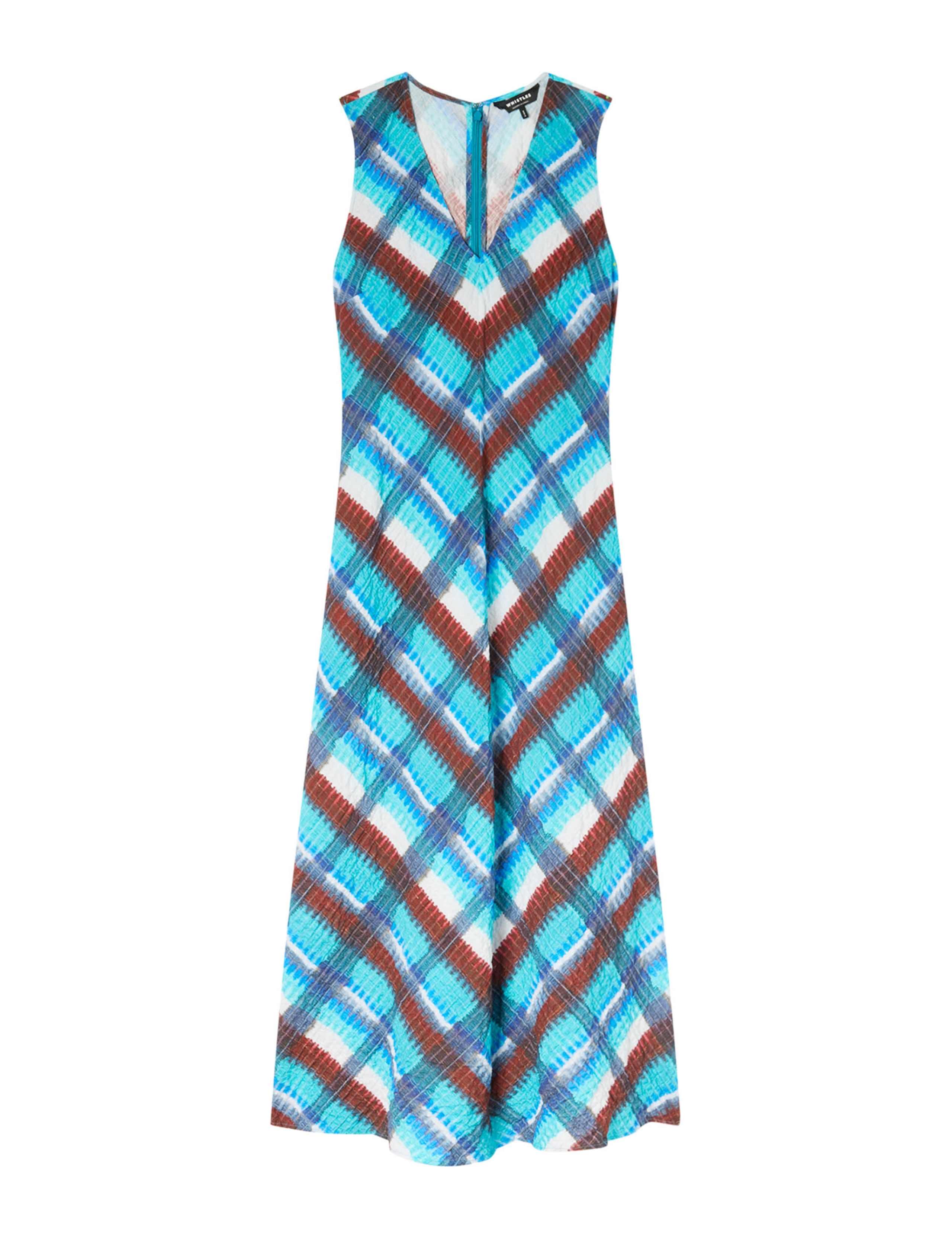 Cotton Rich Chevron Check V-Neck Midi Dress 2 of 7