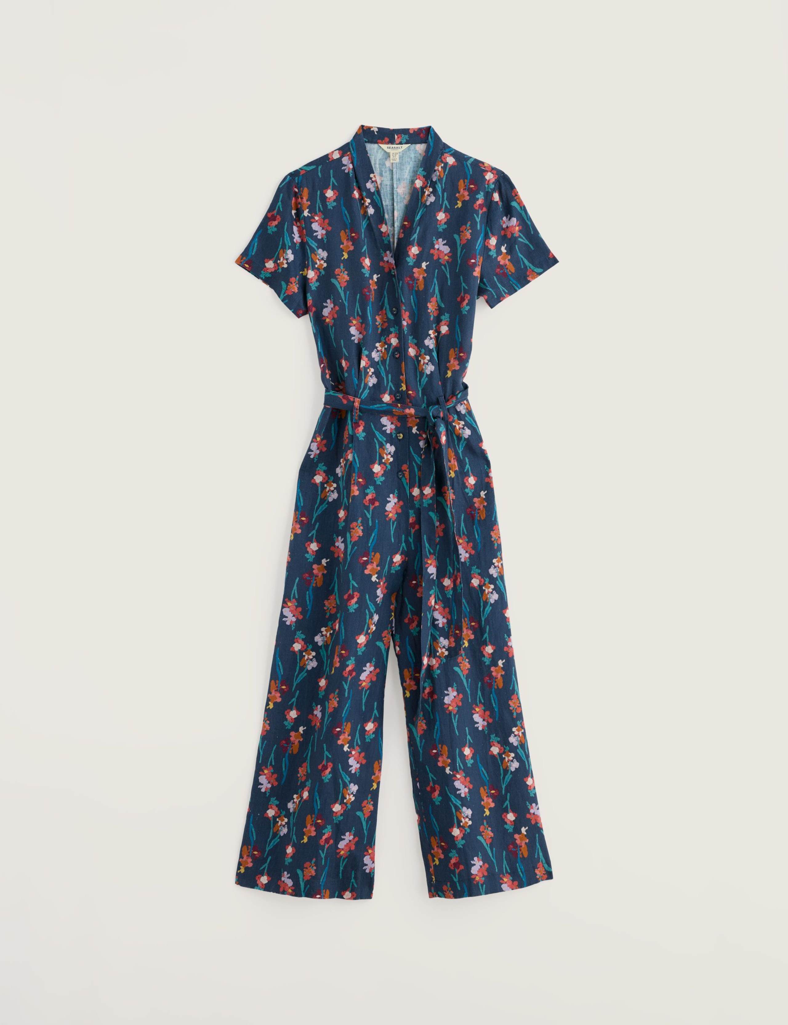Pure Linen Floral Jumpsuit 2 of 5