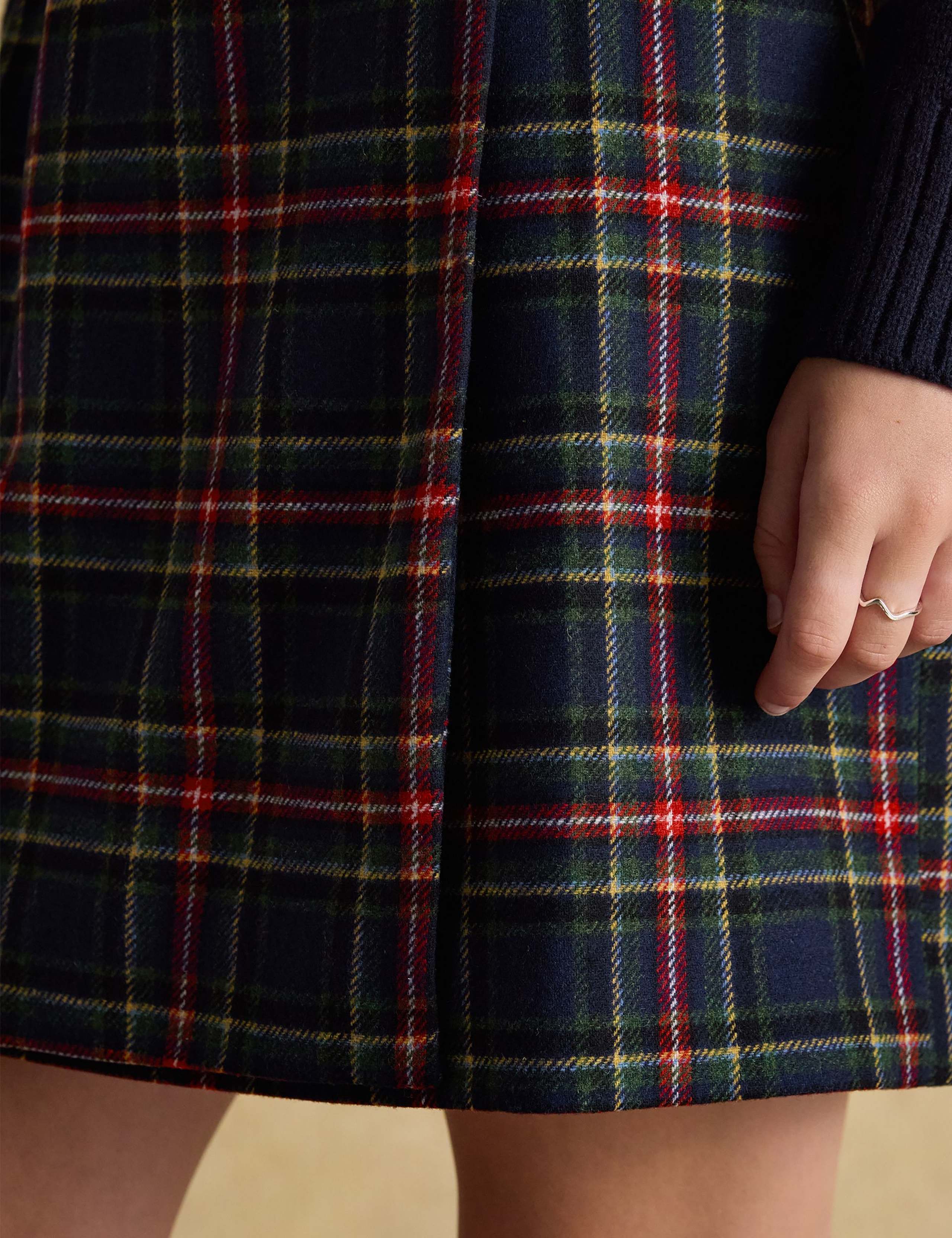 Wool Rich Checked Mini Wrap Pencil Skirt 7 of 7