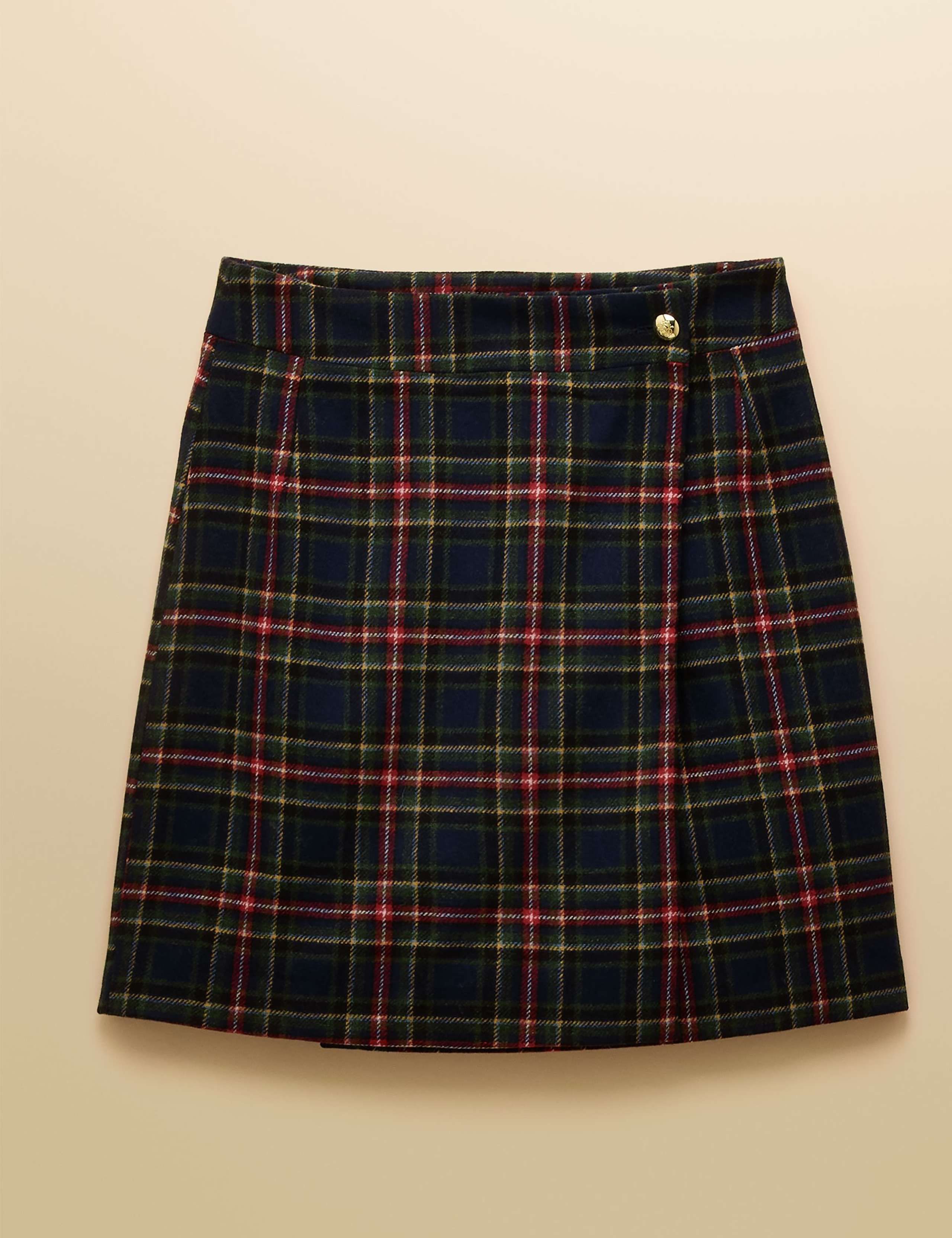 Wool Rich Checked Mini Wrap Pencil Skirt 2 of 7