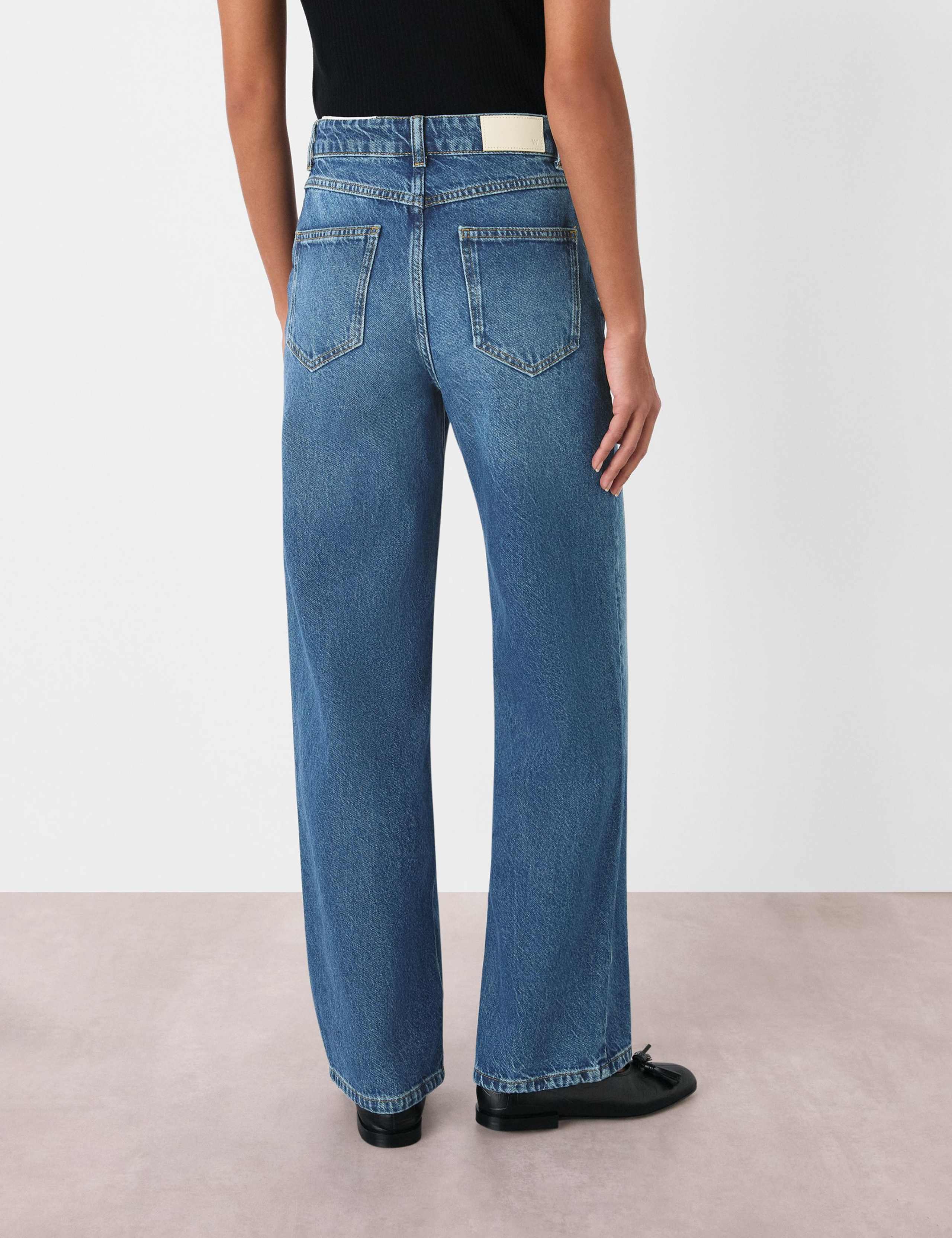 Mid Rise Straight Leg Jeans 3 of 4