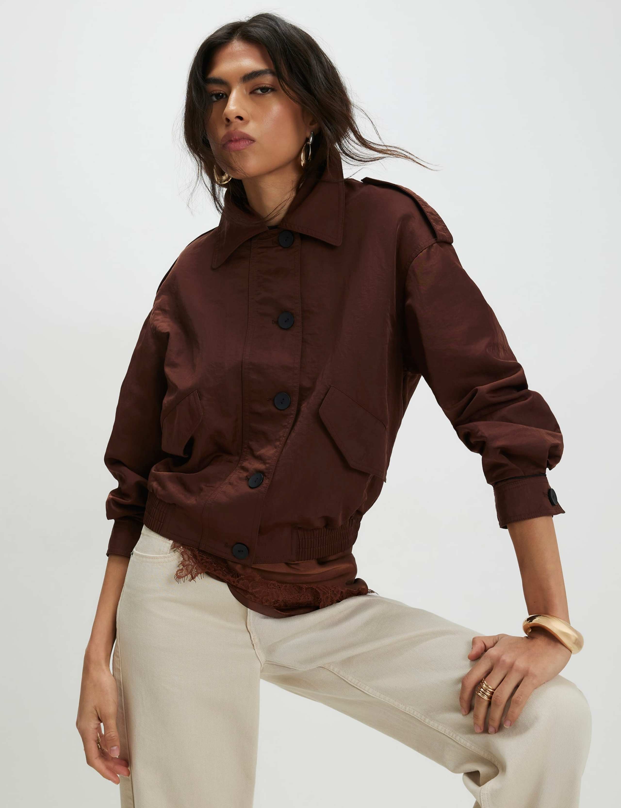 Nylon Button Front Jacket 1 of 4