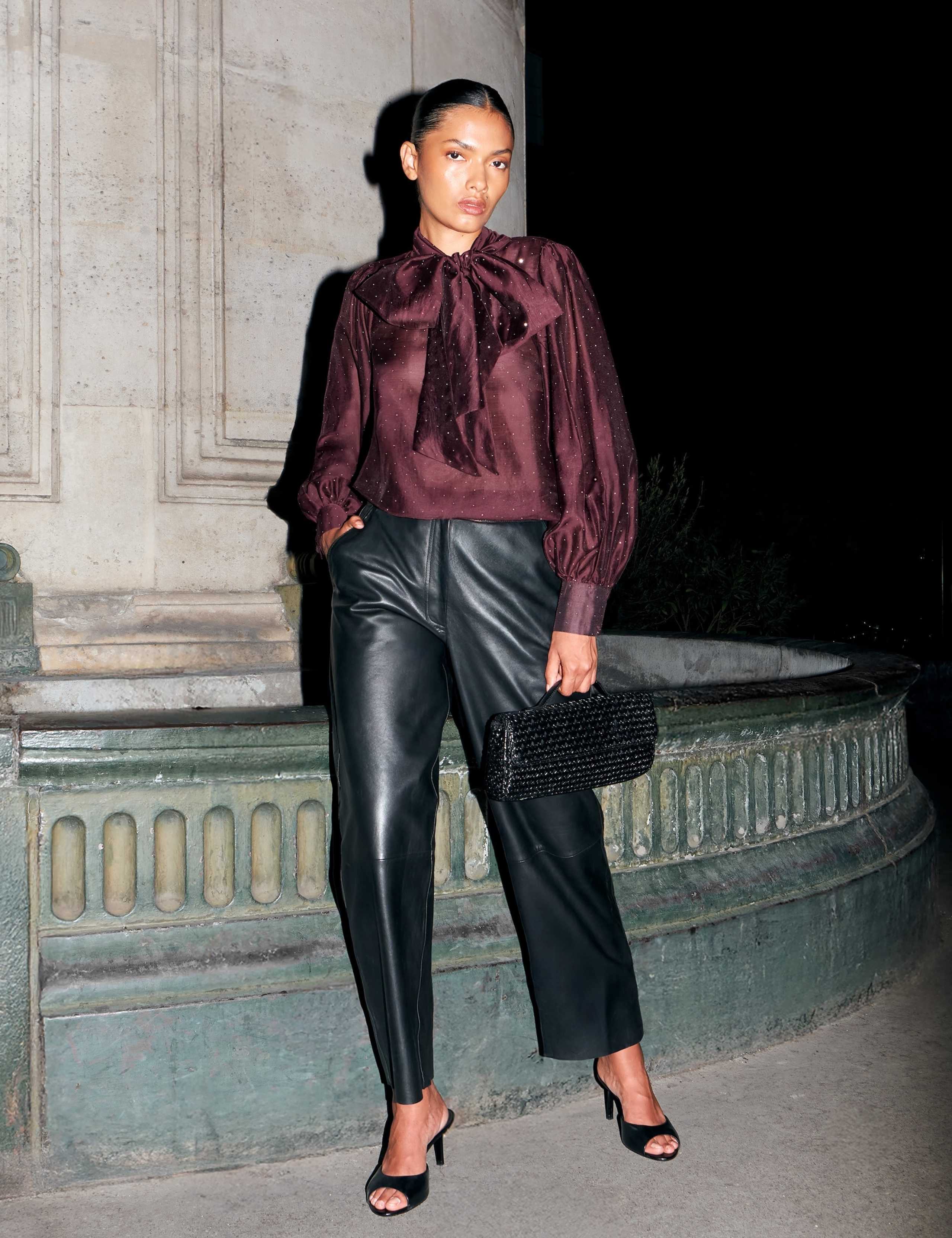 Tie Neck Bow Blouse with Lyocell 2 of 5