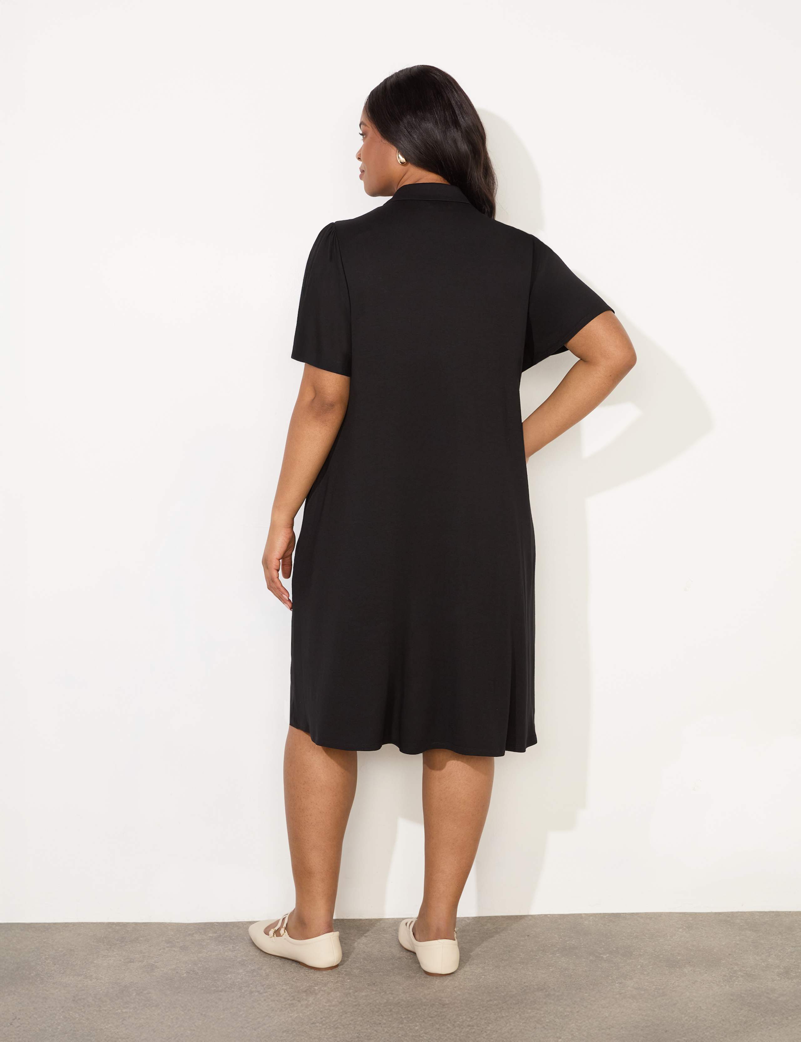 Jersey Button Through Midi Shirt Dress 3 of 3