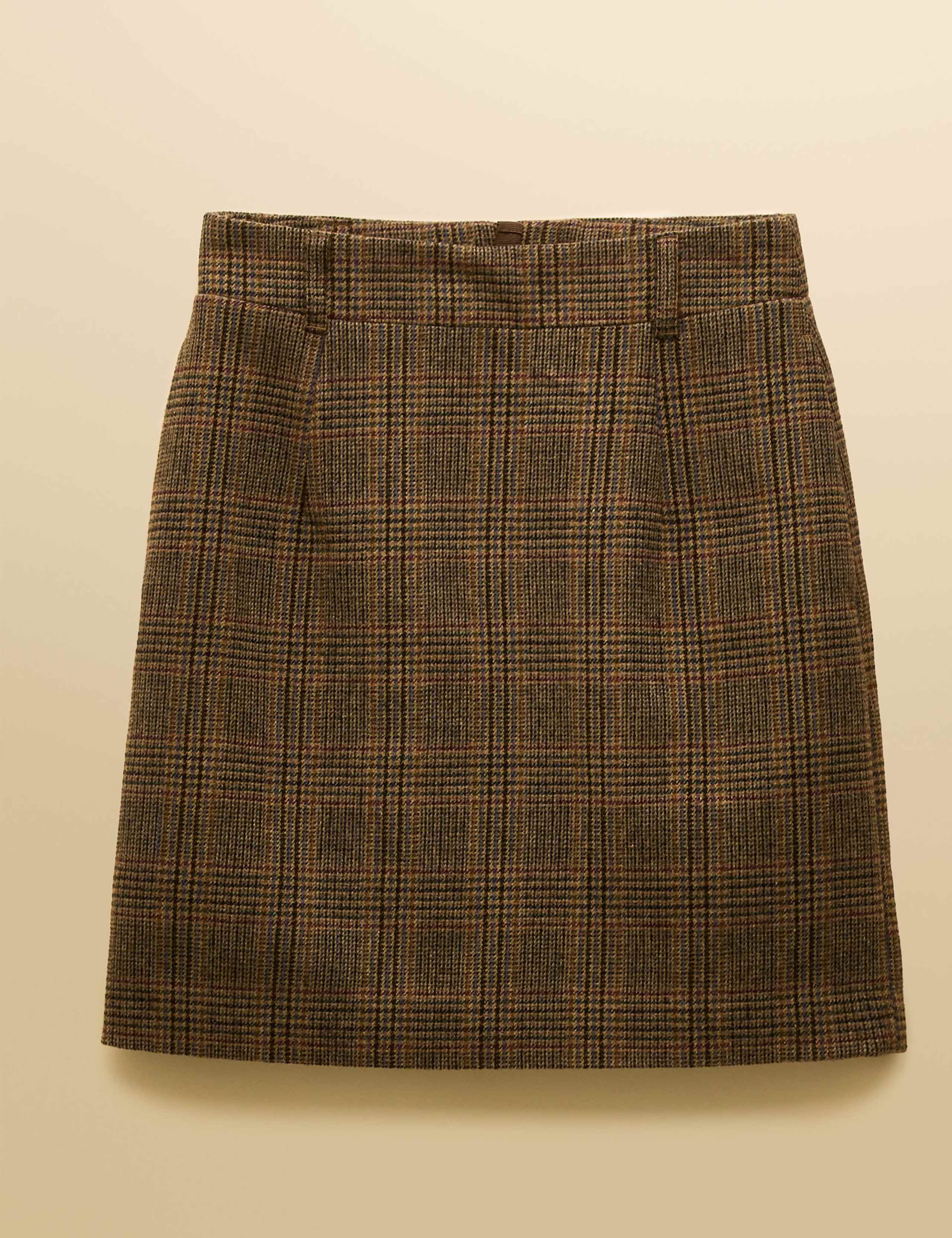 Wool Blend Checked Mini A-Line Skirt 2 of 7