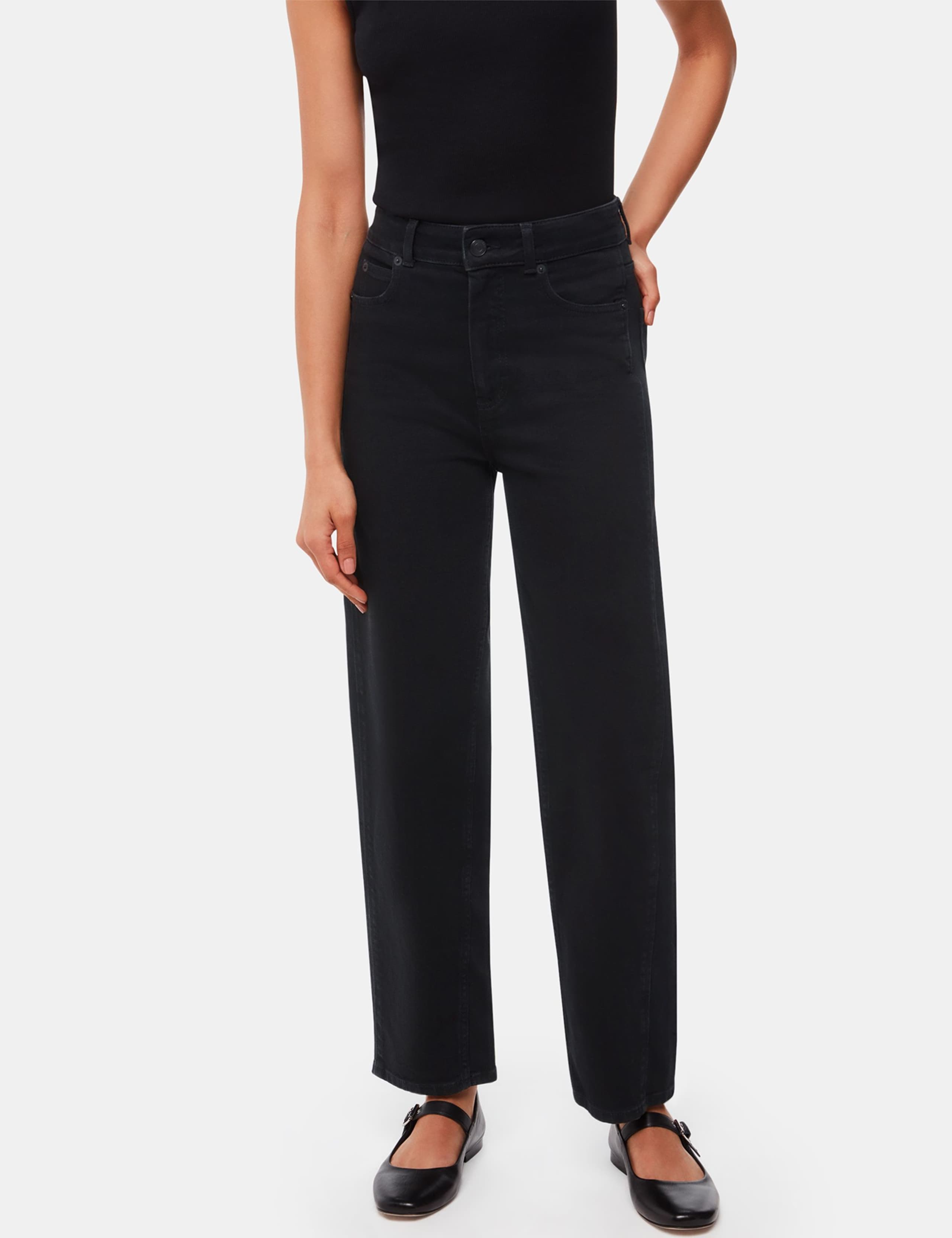 Mid Rise Barrel Leg Ankle Grazer Jeans 3 of 4