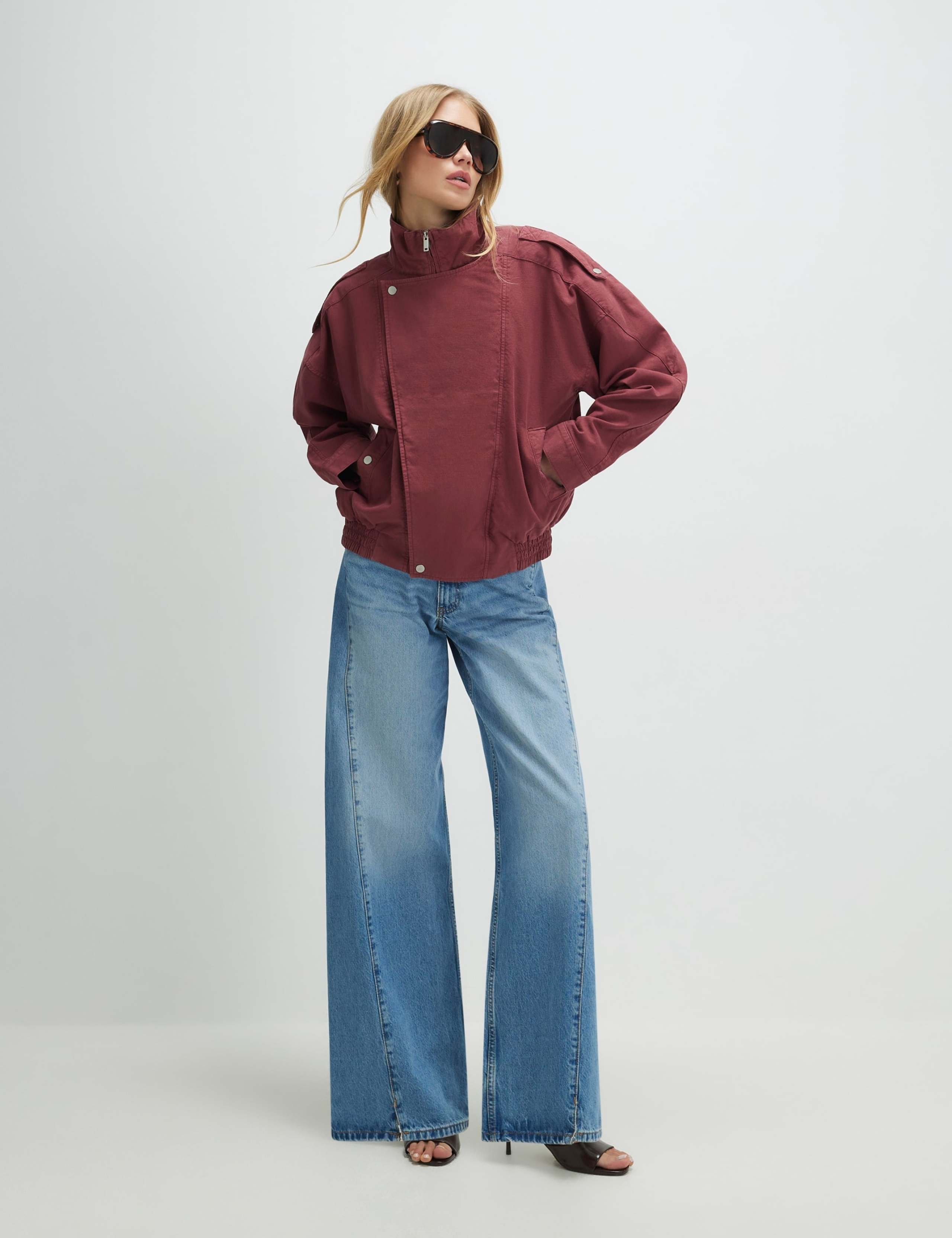 Pure Cotton Funnel Neck Bomber Jacket 2 of 4