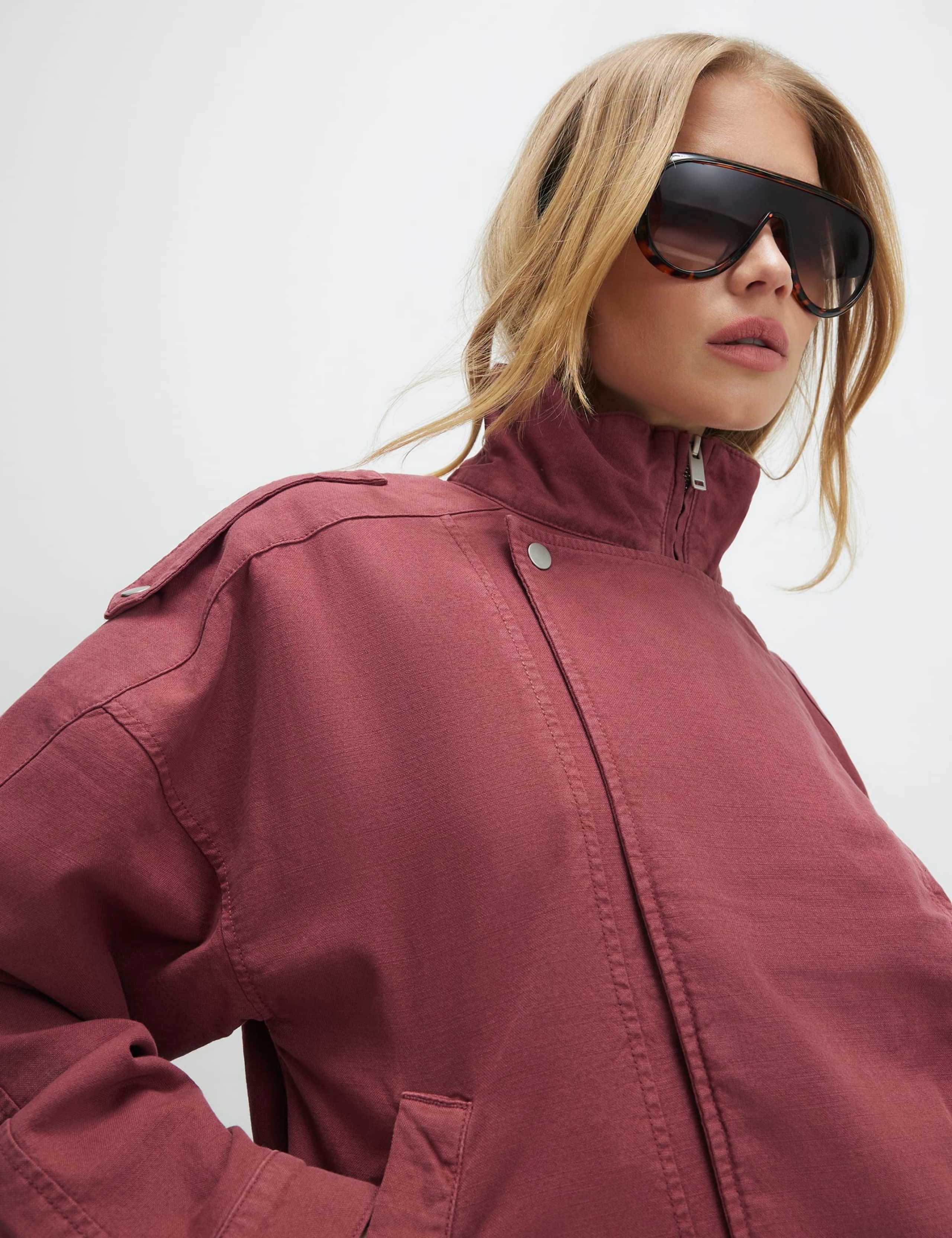 Pure Cotton Funnel Neck Bomber Jacket 3 of 4