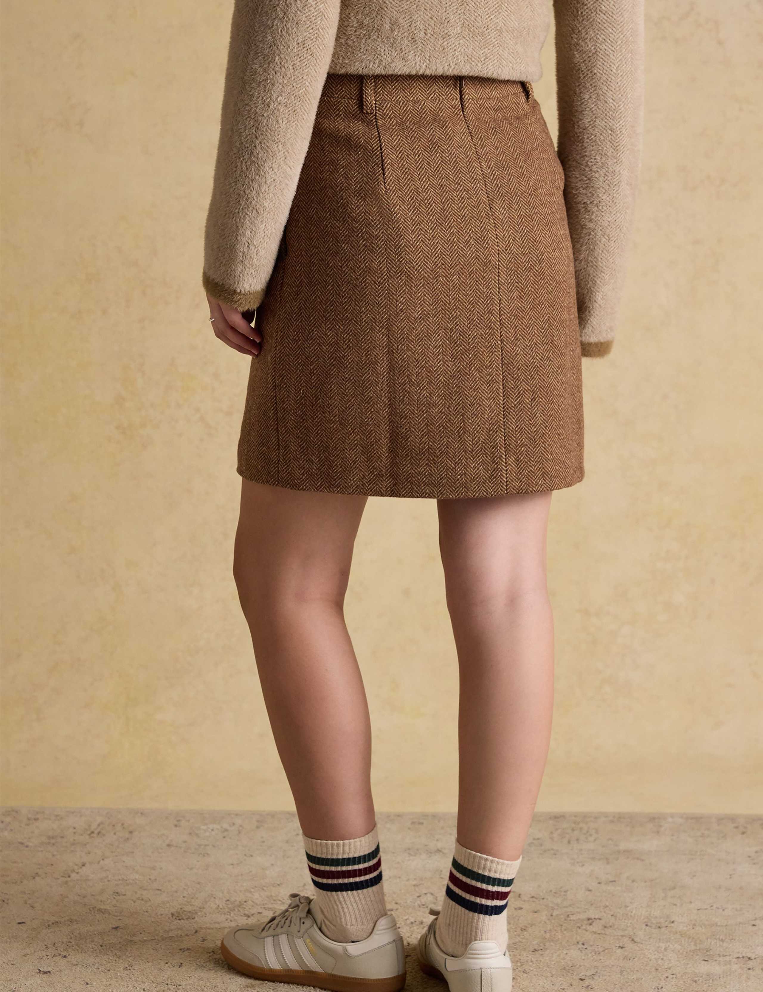 Wool Blend Tweed Mini A-Line kirt 5 of 7