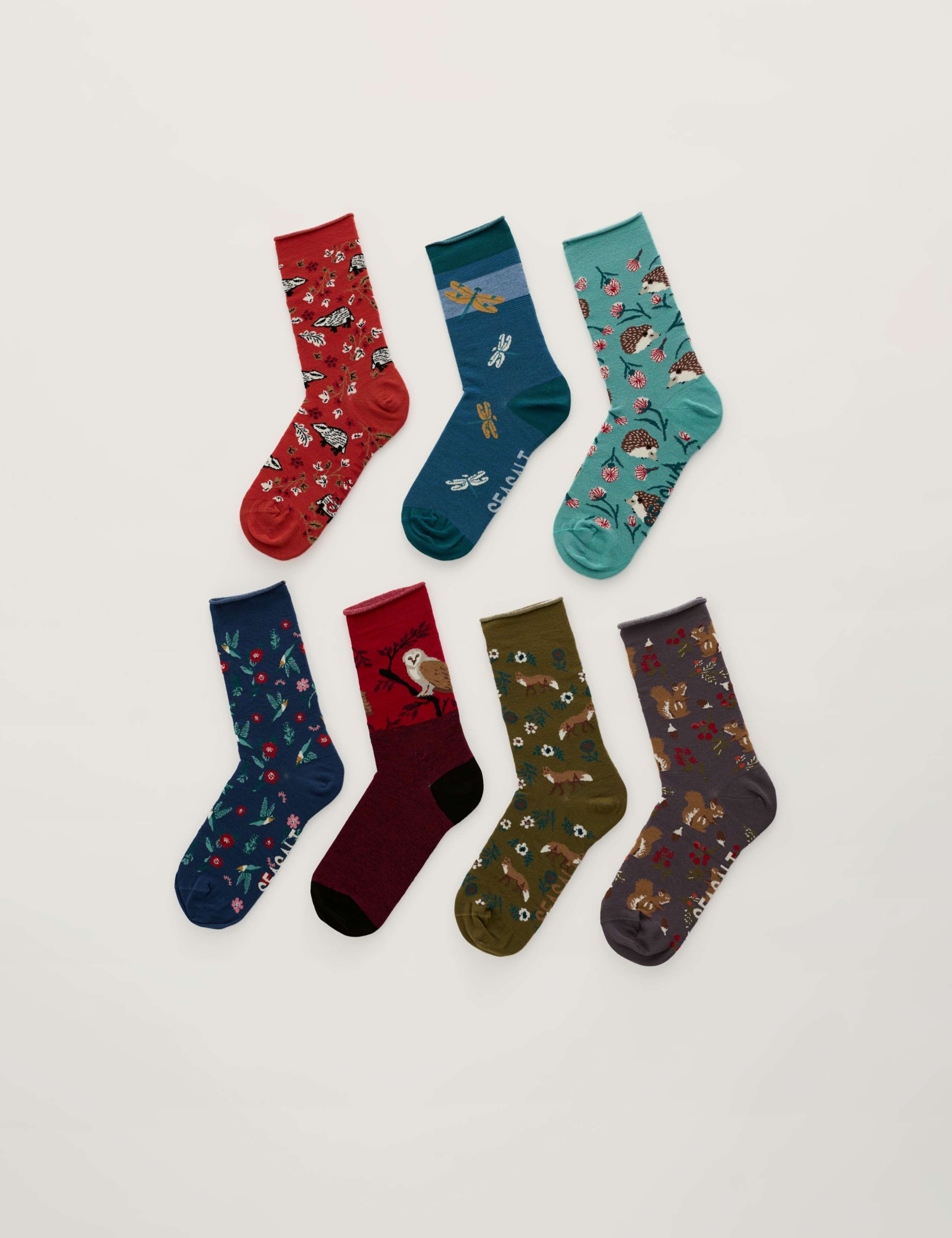 7 Pack Patterned Ankle High Socks 2 of 3