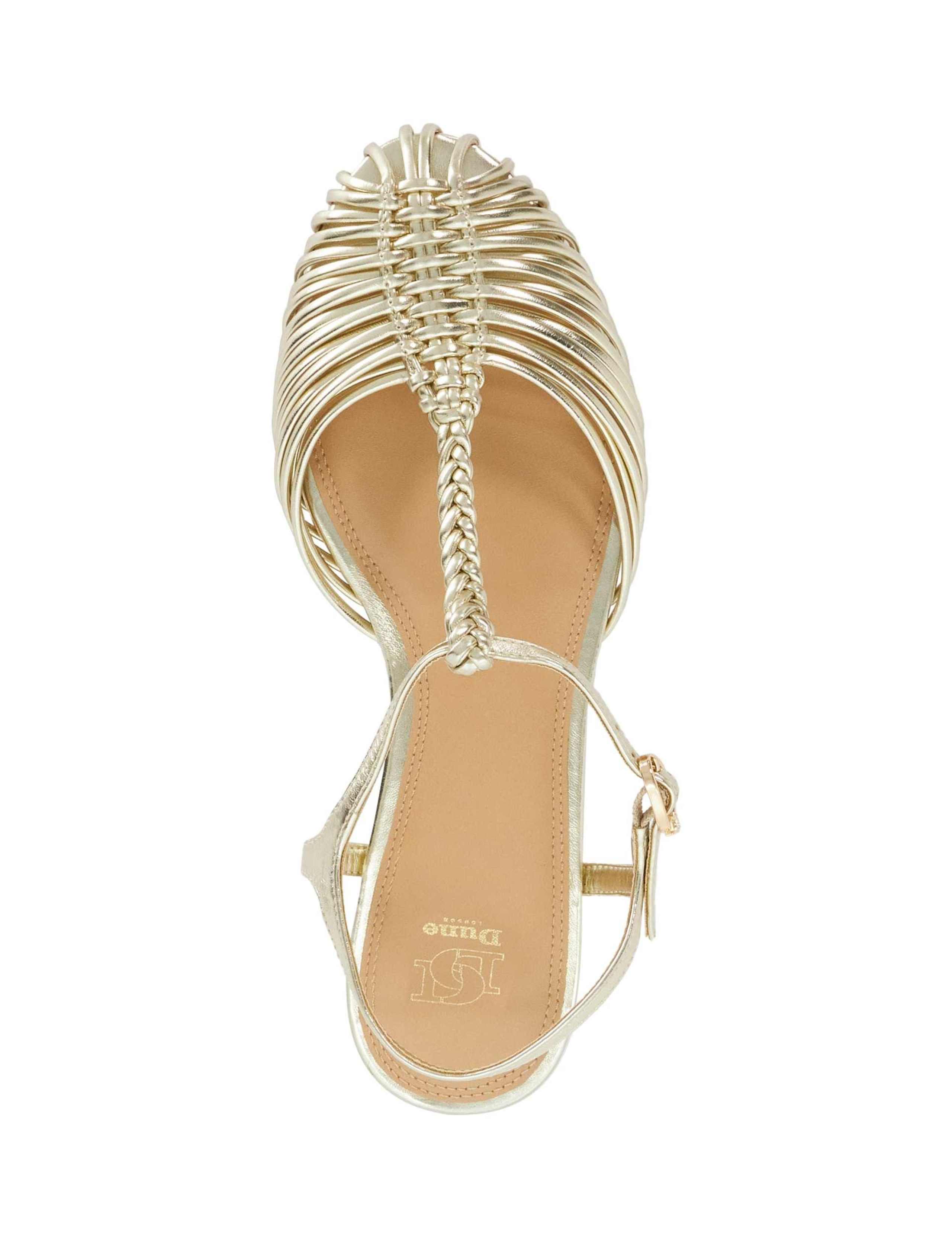 Leather Metallic T-Bar Flat Sandals 2 of 5