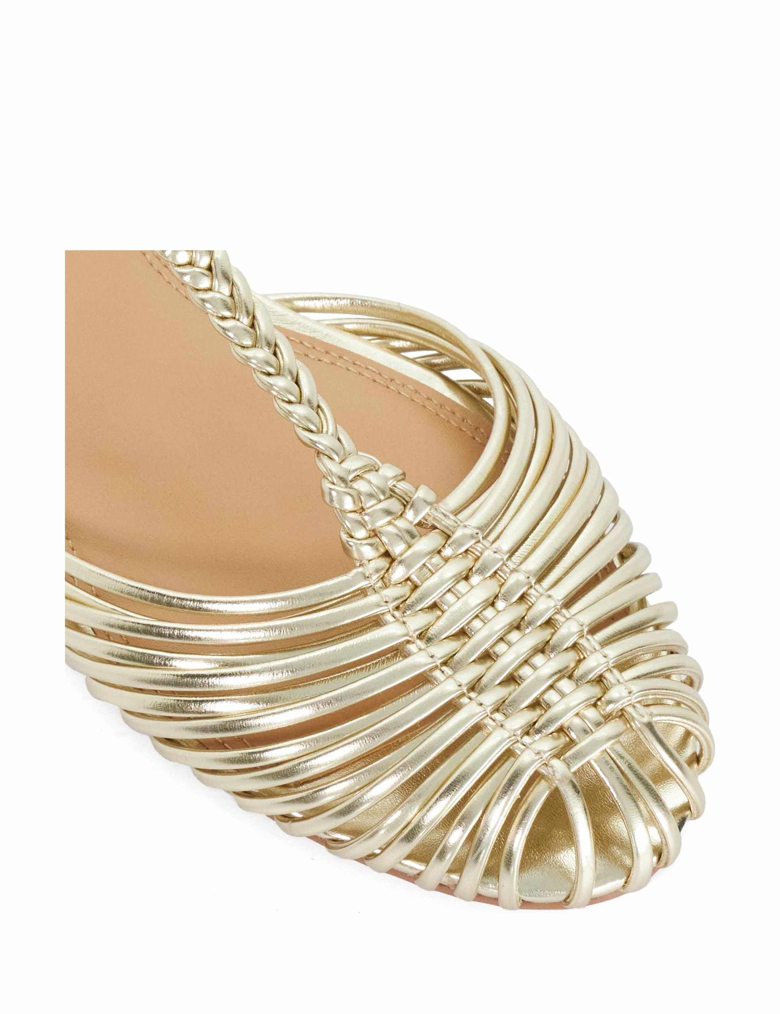 Leather Metallic T-Bar Flat Sandals 5 of 5