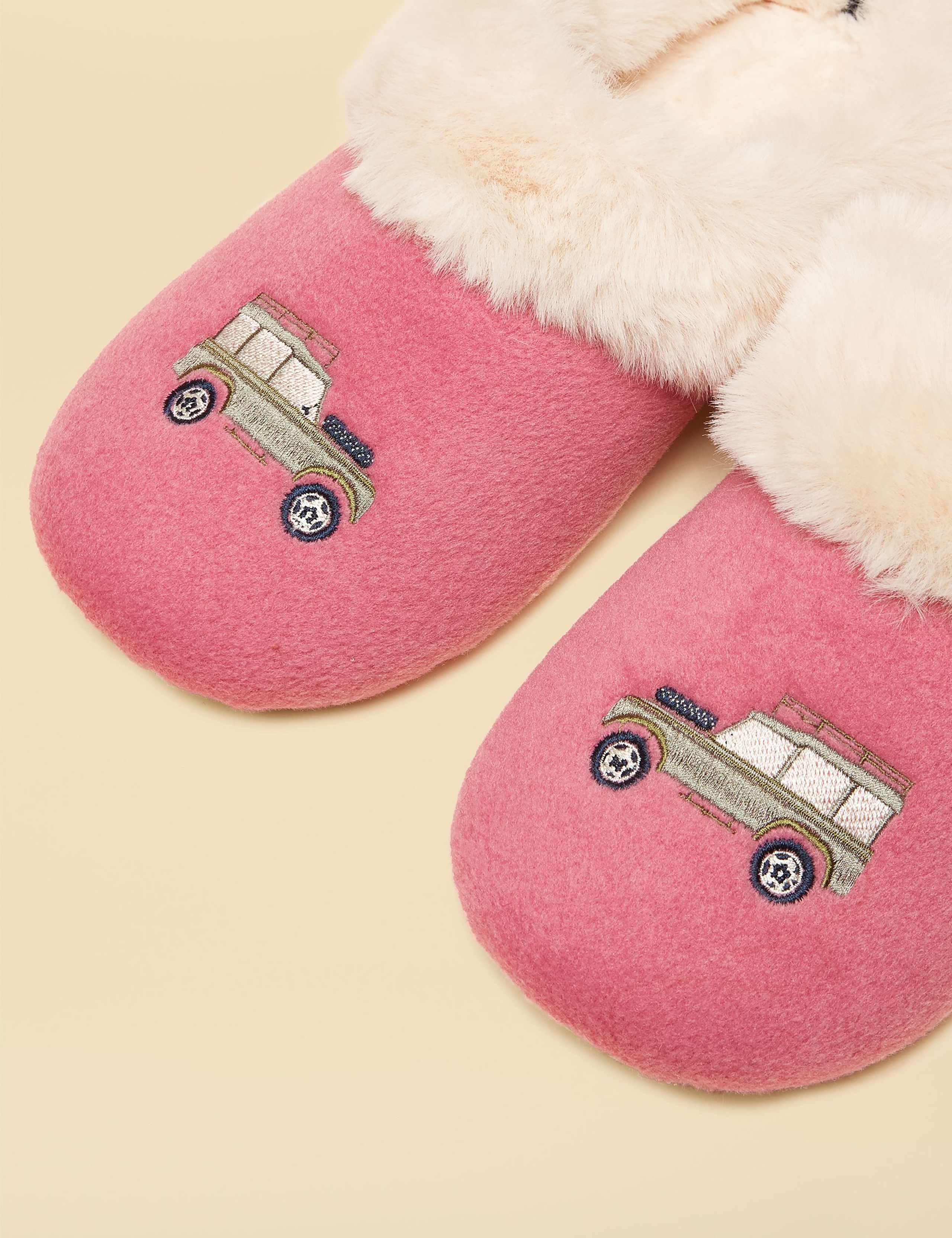 Embroidered Dog Round Toe Mule Slippers 5 of 6