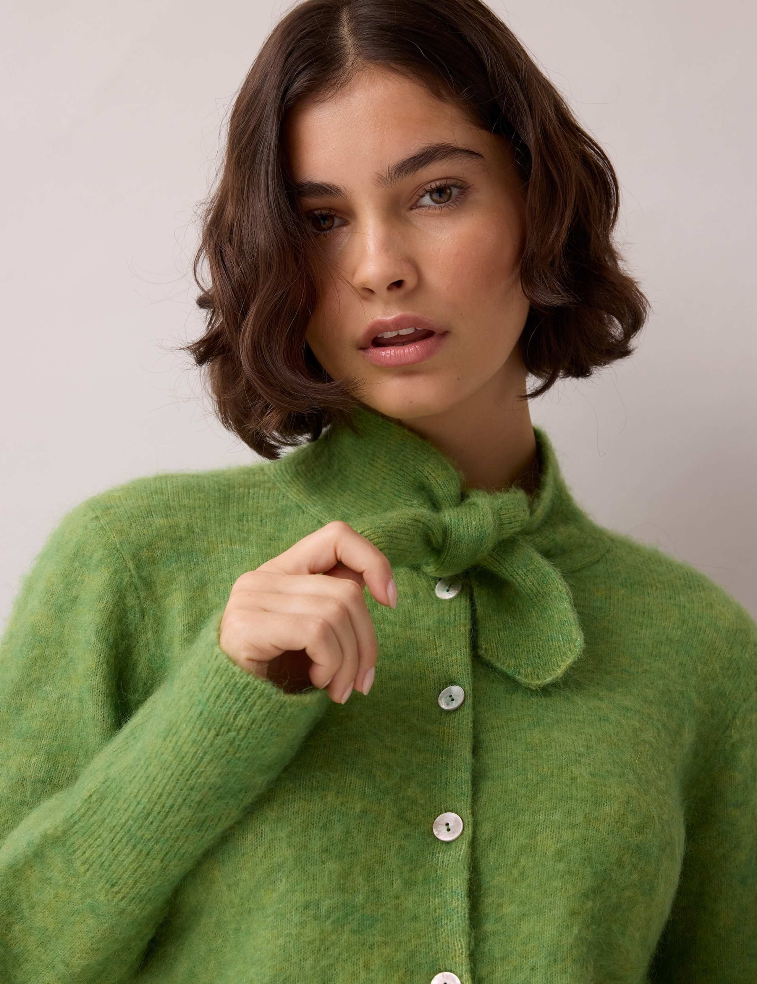 Wool Blend Cropped Cardigan 2 of 7