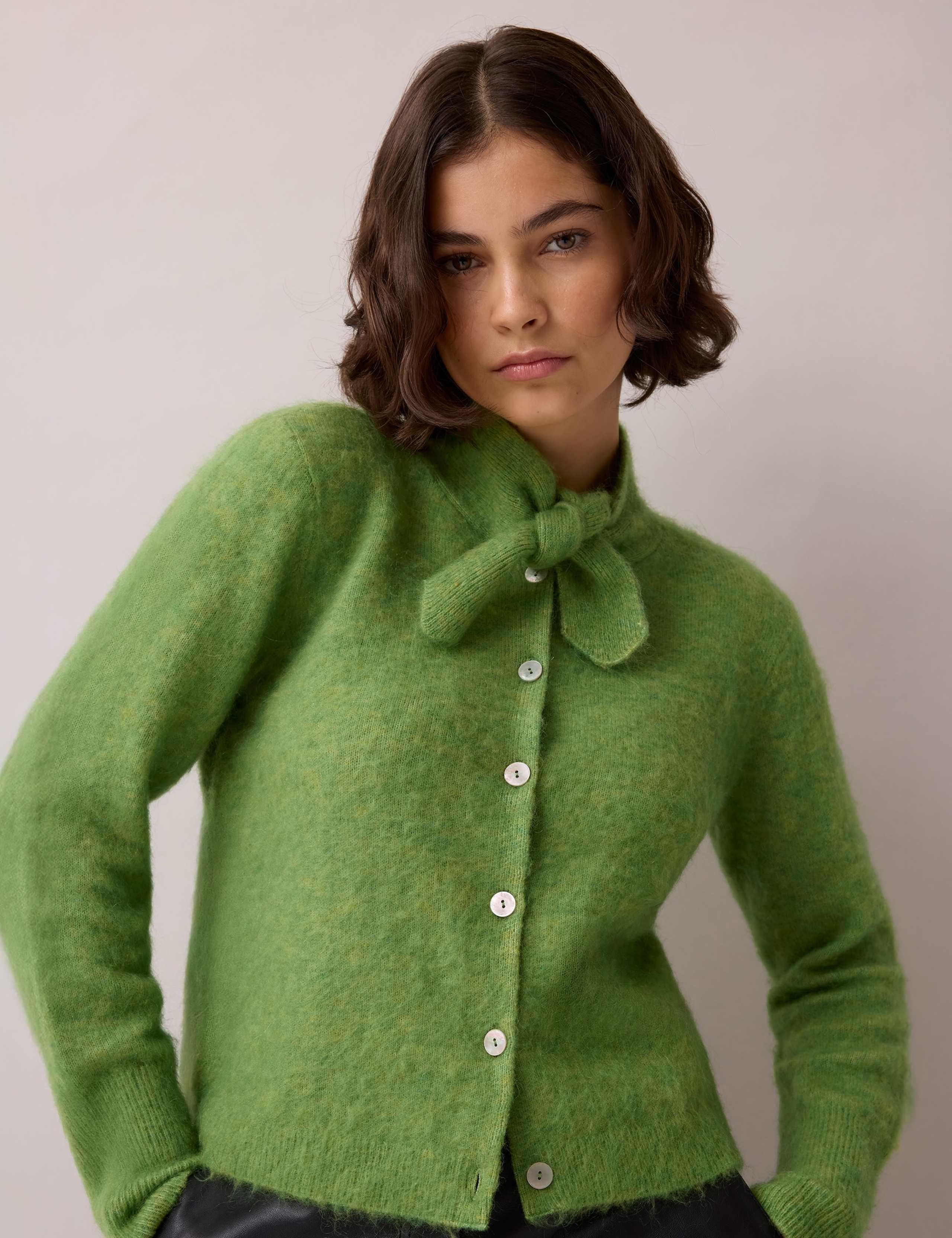 Wool Blend Cropped Cardigan 3 of 7
