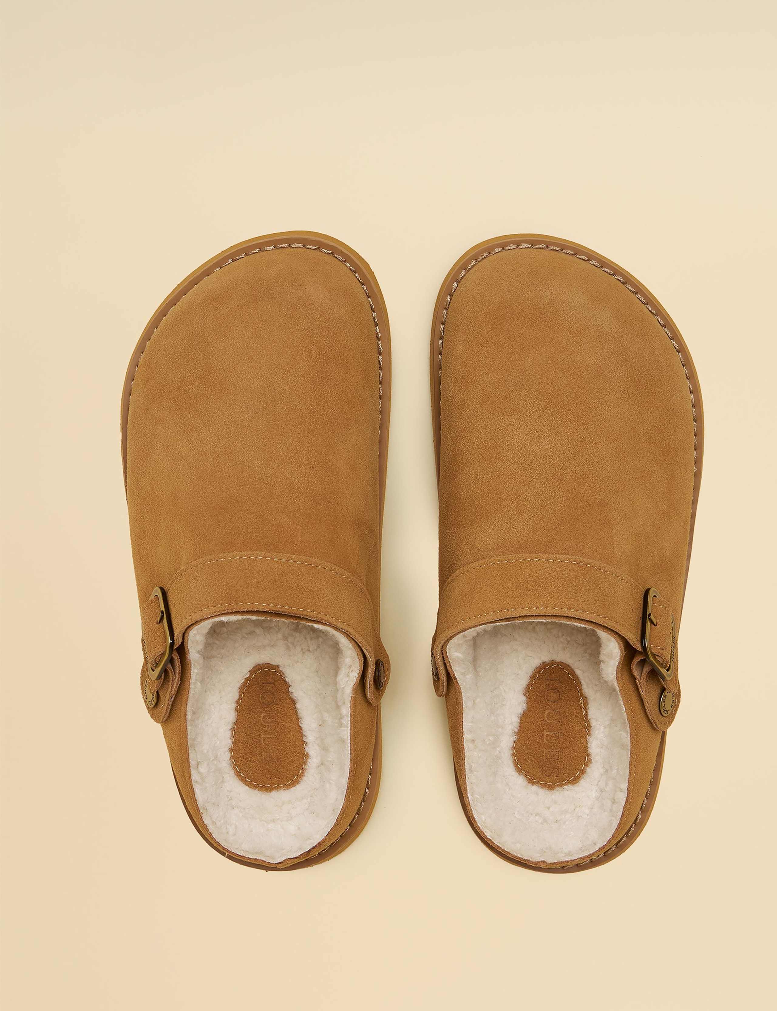 Suede Buckle Round Toe Mule Slippers 2 of 6