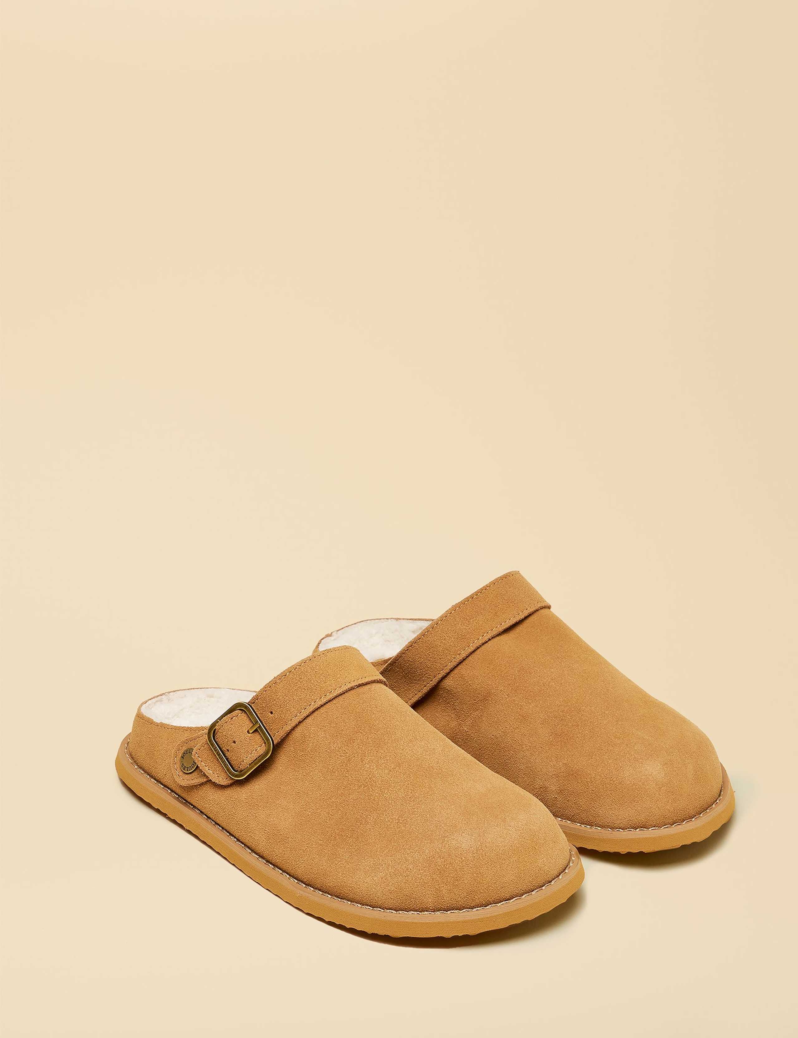 Suede Buckle Round Toe Mule Slippers 3 of 6