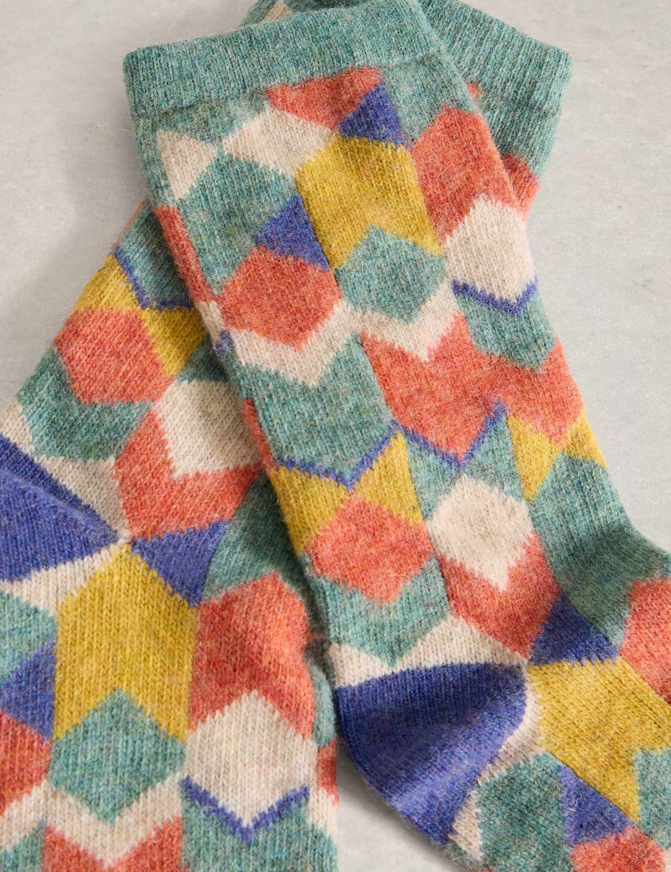 Wool Rich Patterned Ankle High Socks 2 of 2