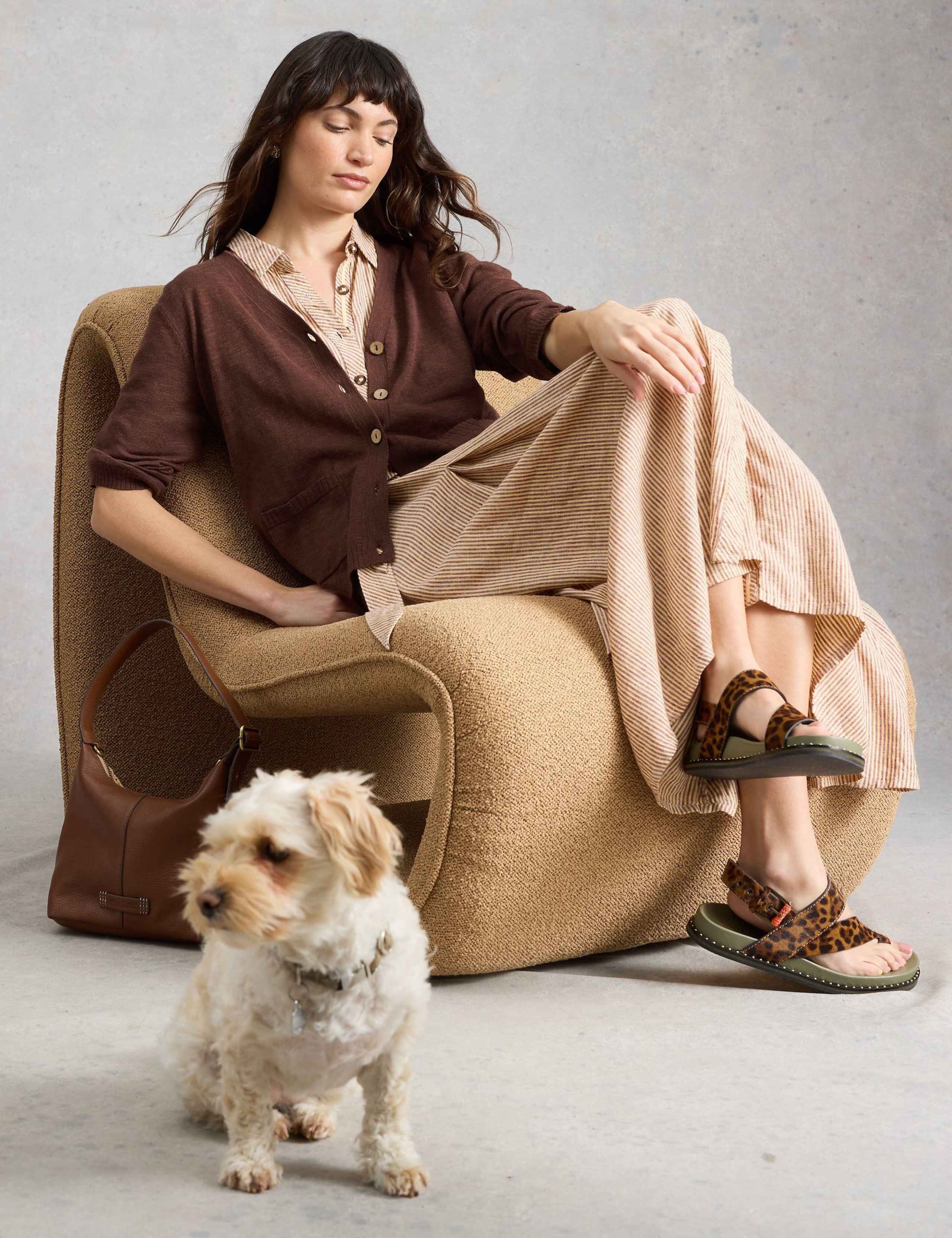 Cotton Rich V-Neck Cardigan with Linen 5 of 6