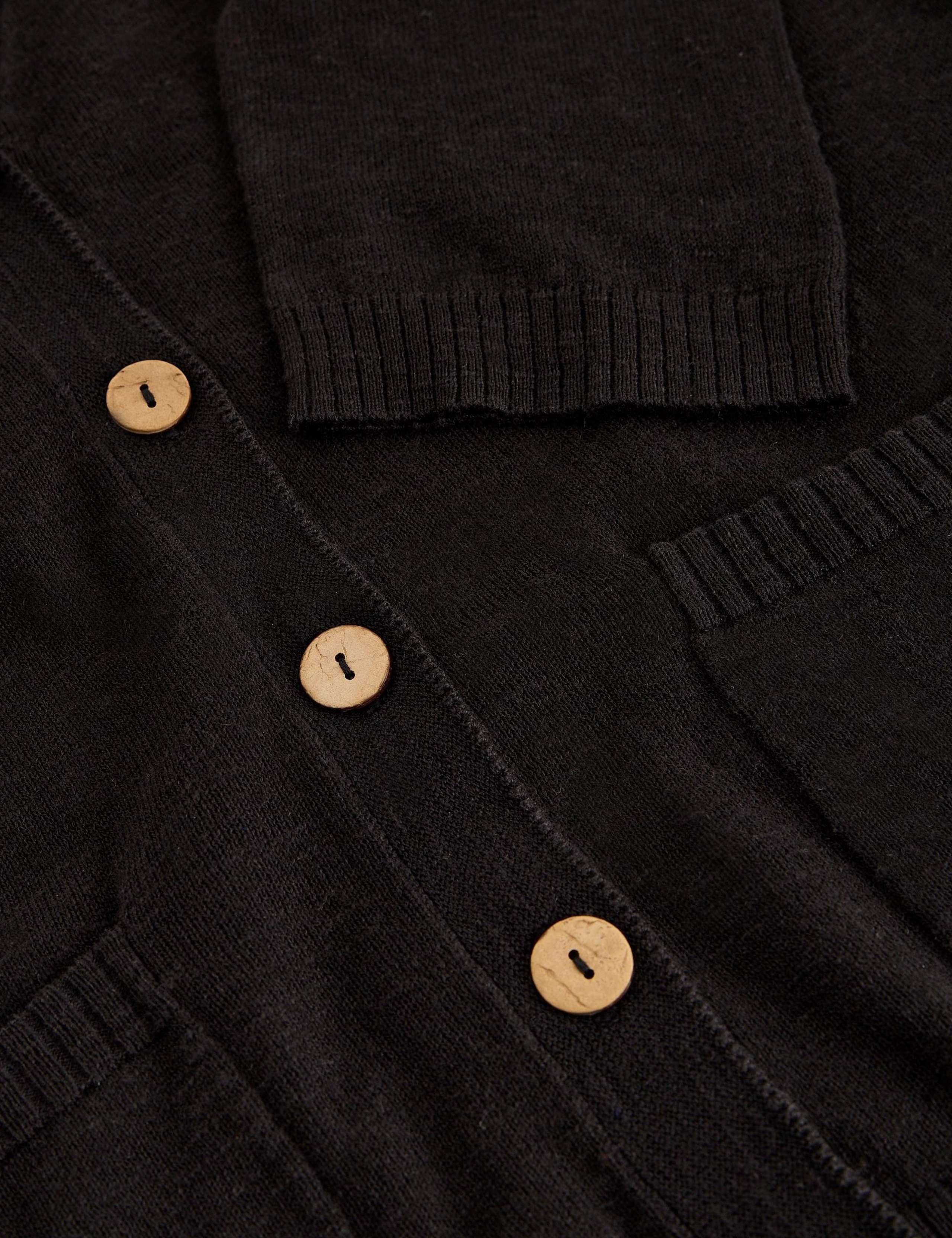 Cotton Rich V-Neck Cardigan with Linen 4 of 6