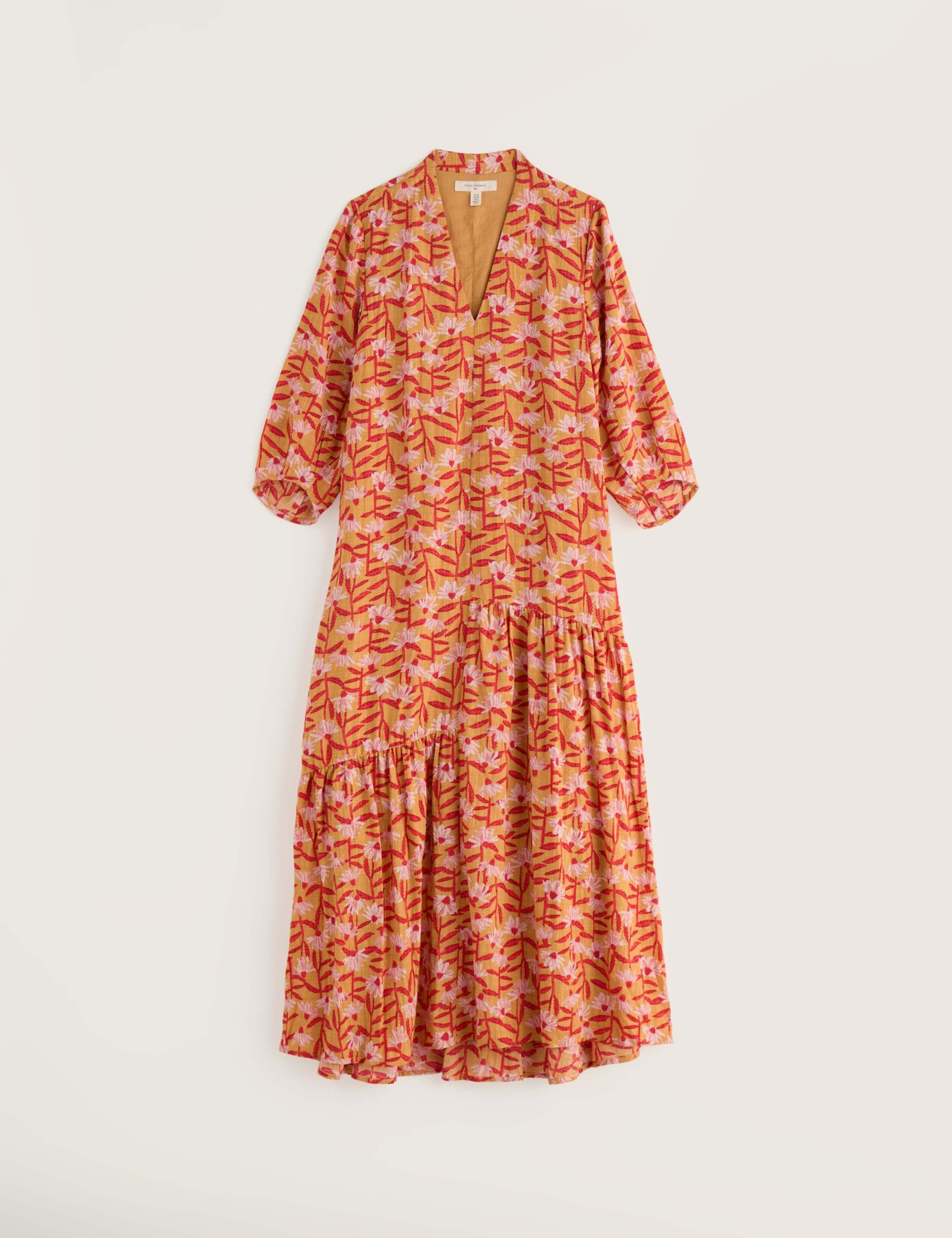 Cotton Rich Floral Midaxi Tiered Dress 2 of 5