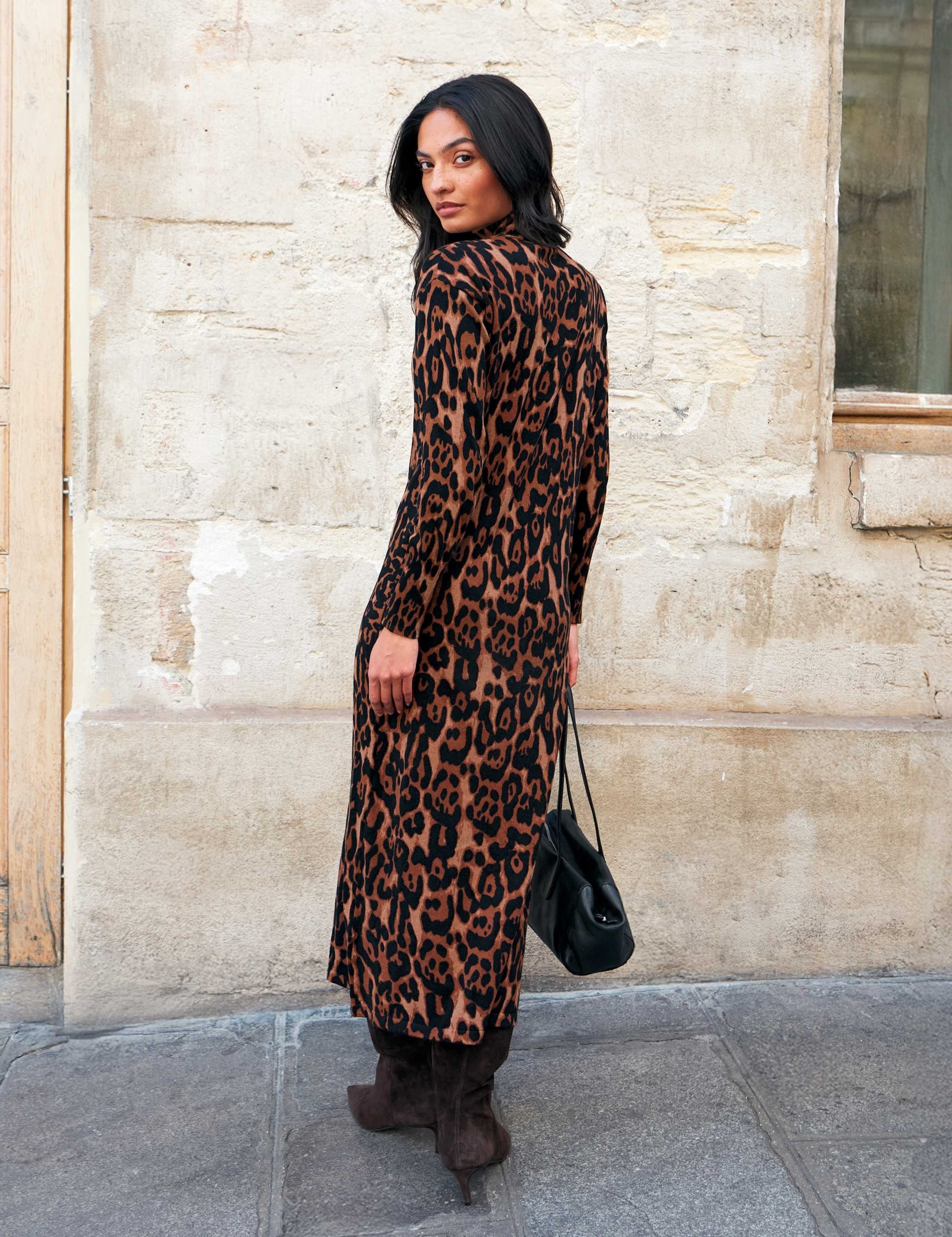 Cotton Rich Animal Print Midi Column Dress 2 of 5