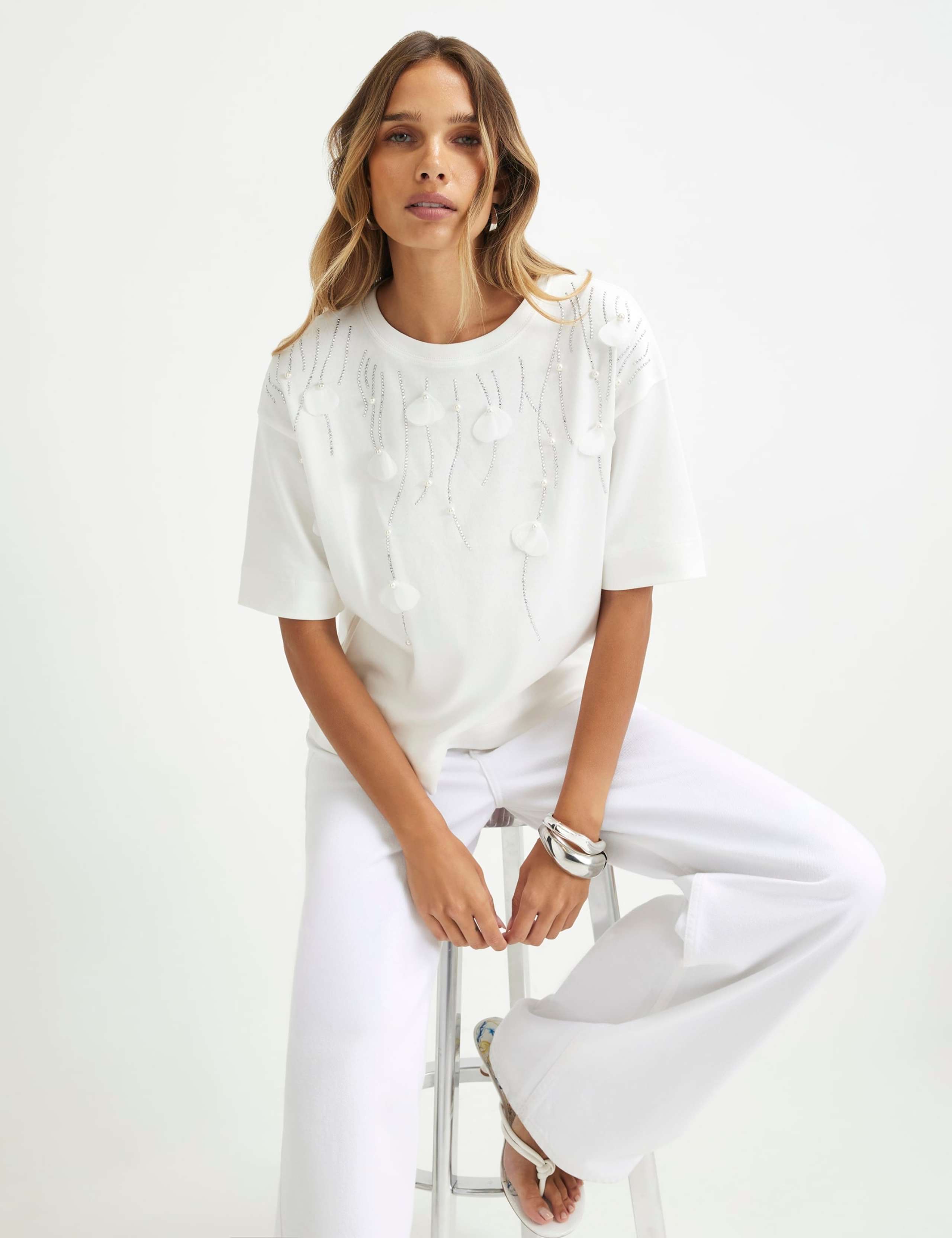 Pure Cotton Embellished T-Shirt 5 of 6