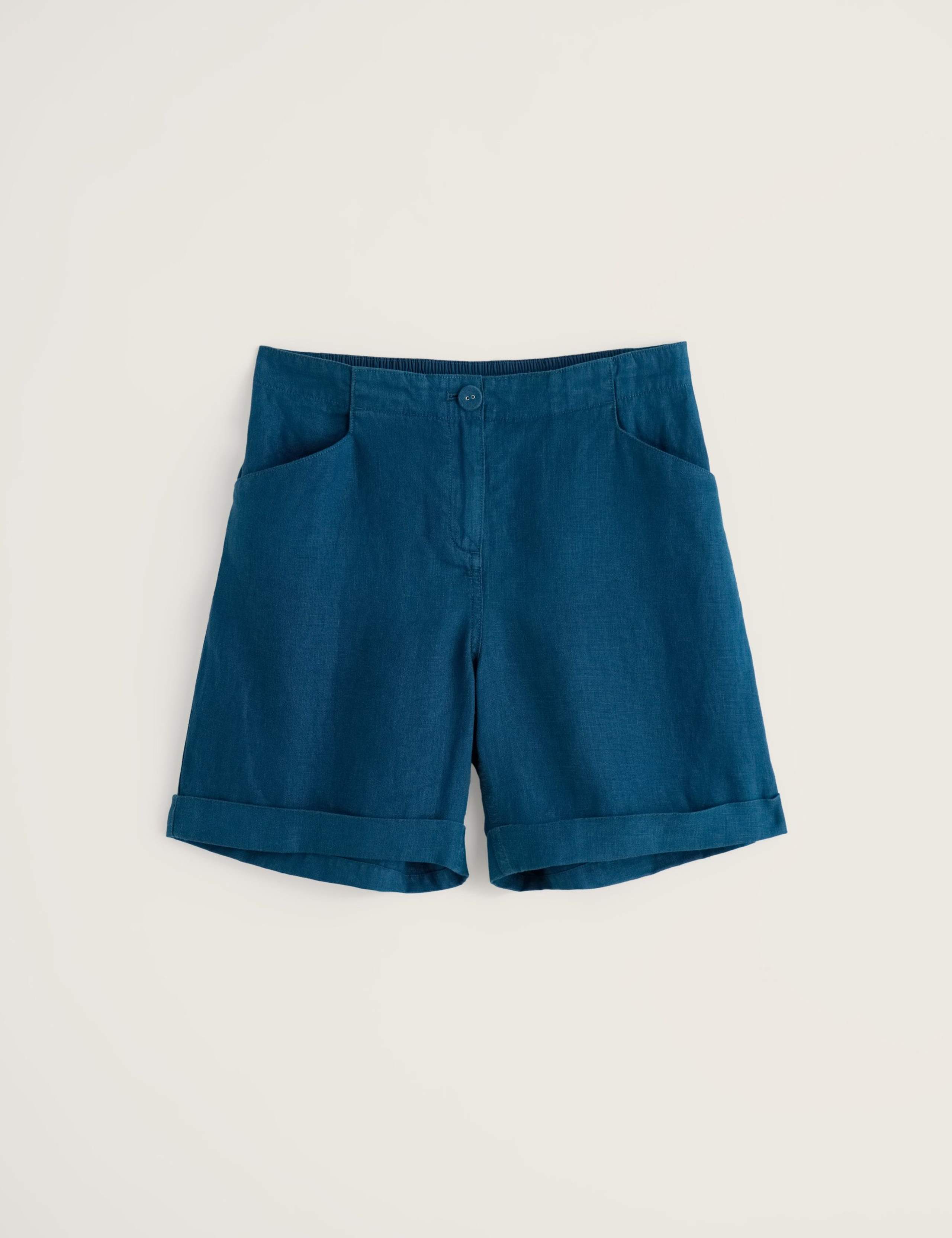 Pure Linen Mid Rise Shorts 2 of 5