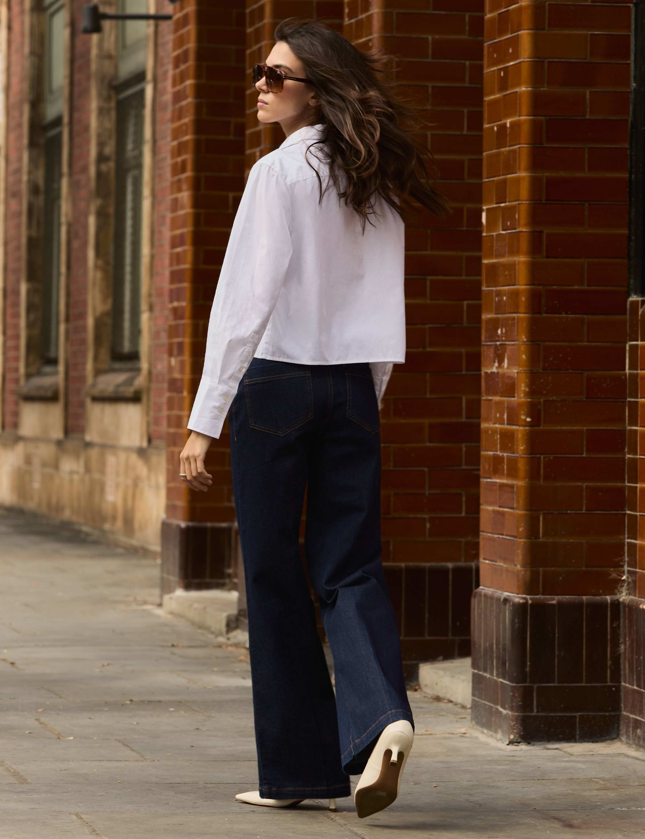 Cotton Rich High Waisted Wide Leg Jeans 3 of 7