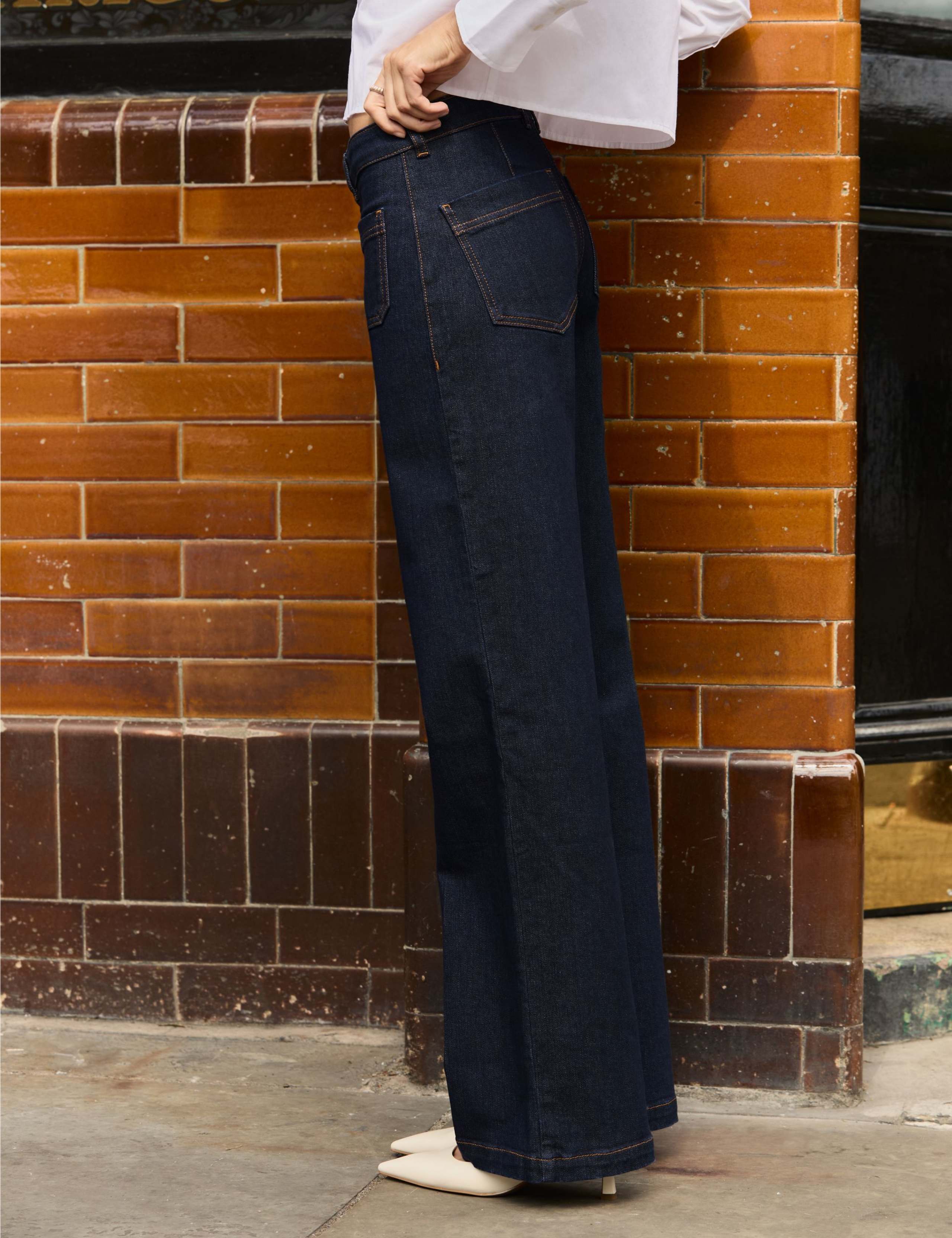 Cotton Rich High Waisted Wide Leg Jeans 4 of 7