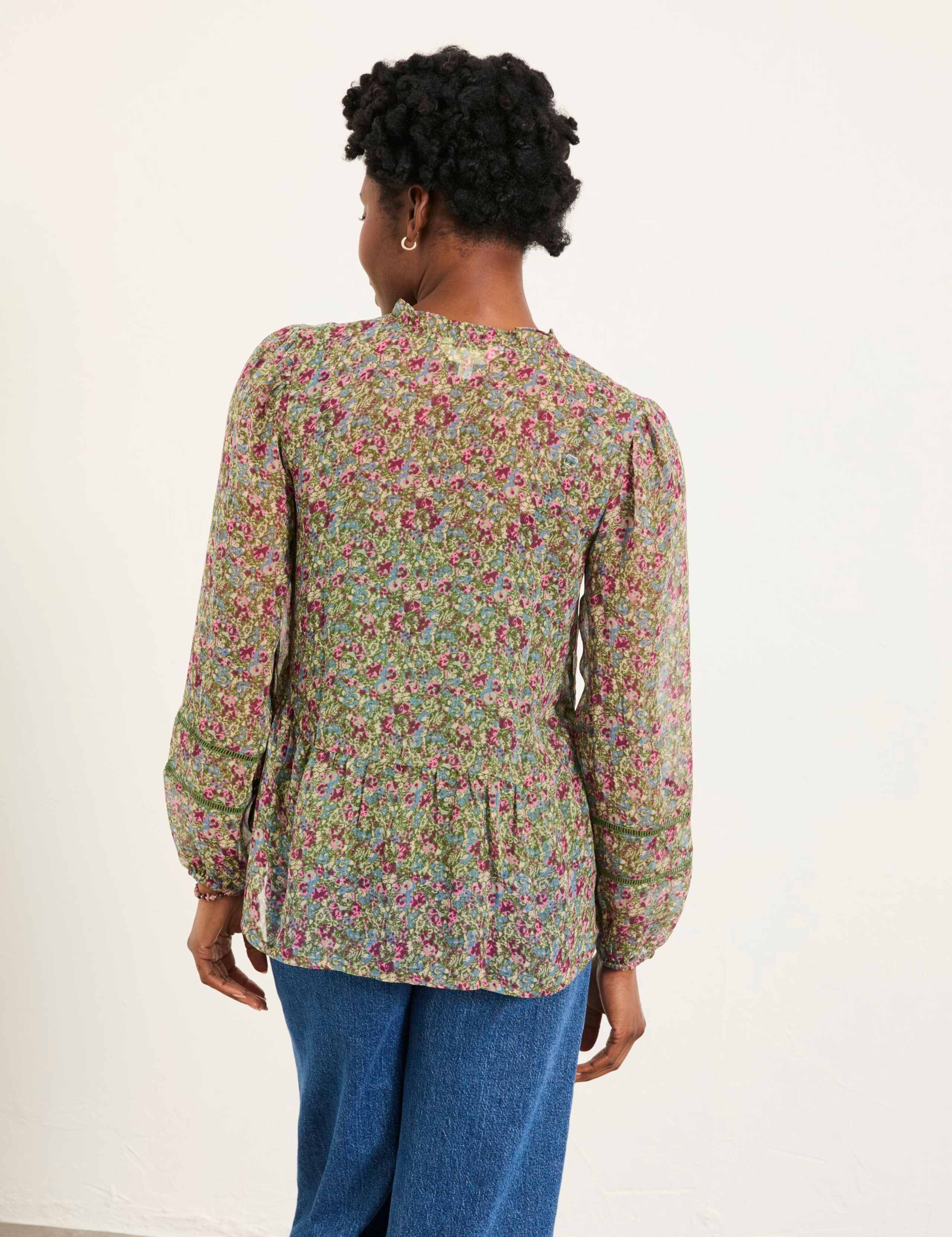 Floral Button Through Blouse 3 of 5