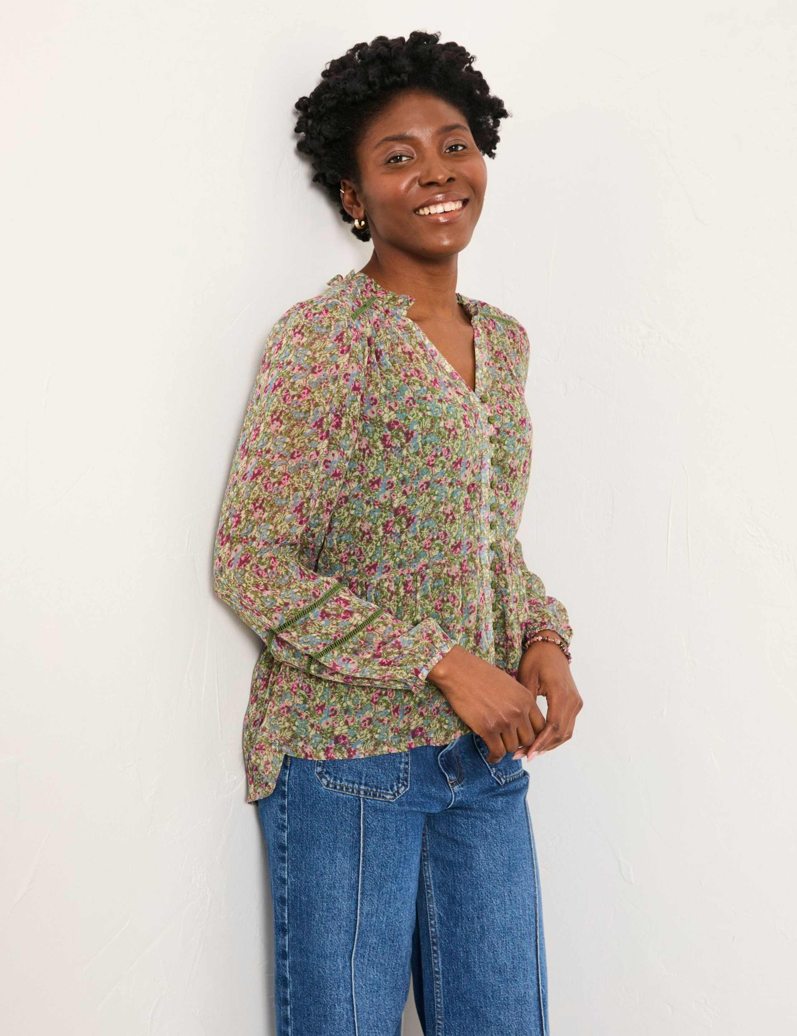 Floral Button Through Blouse 5 of 5