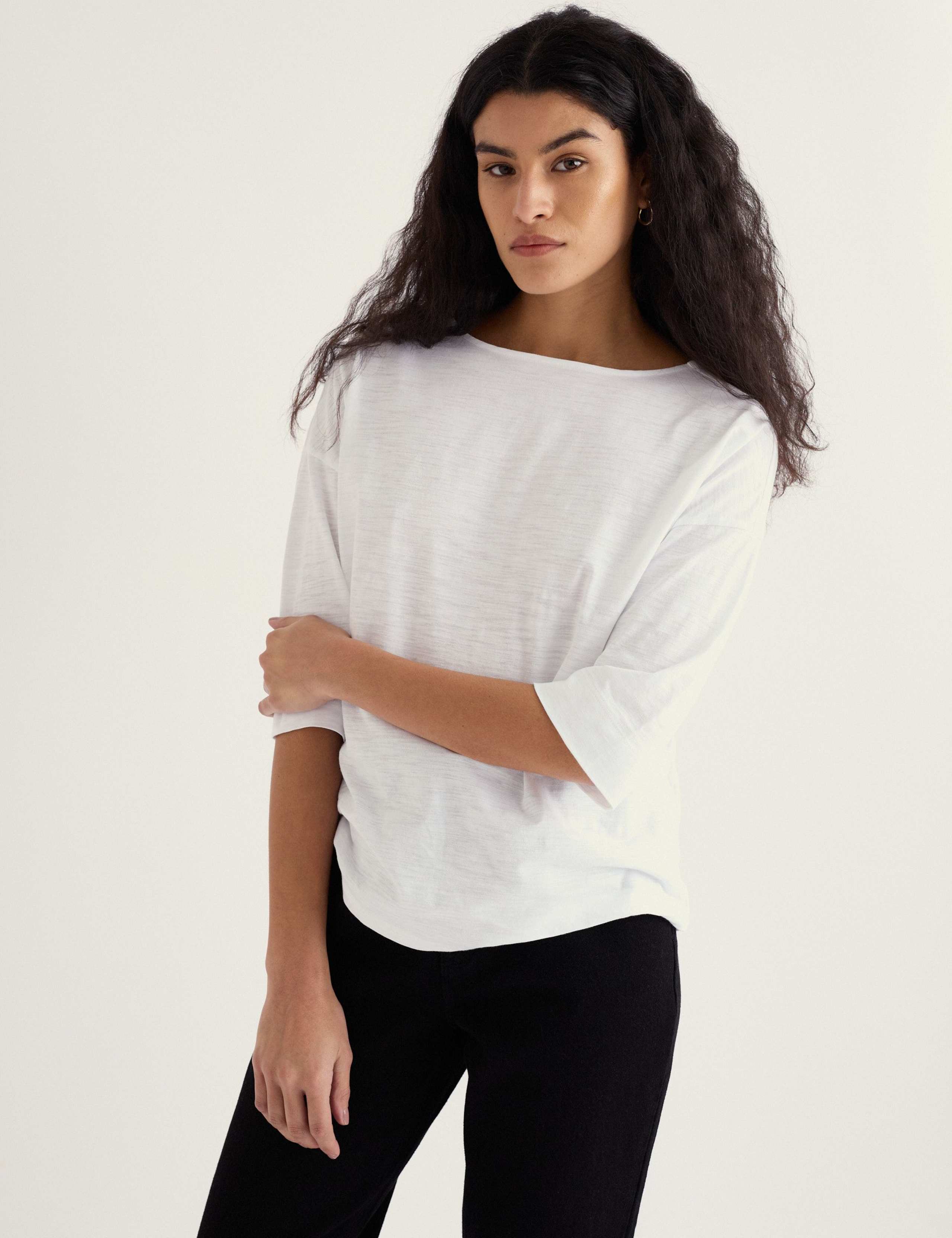 Pure Cotton Slash Neck Top 3 of 5