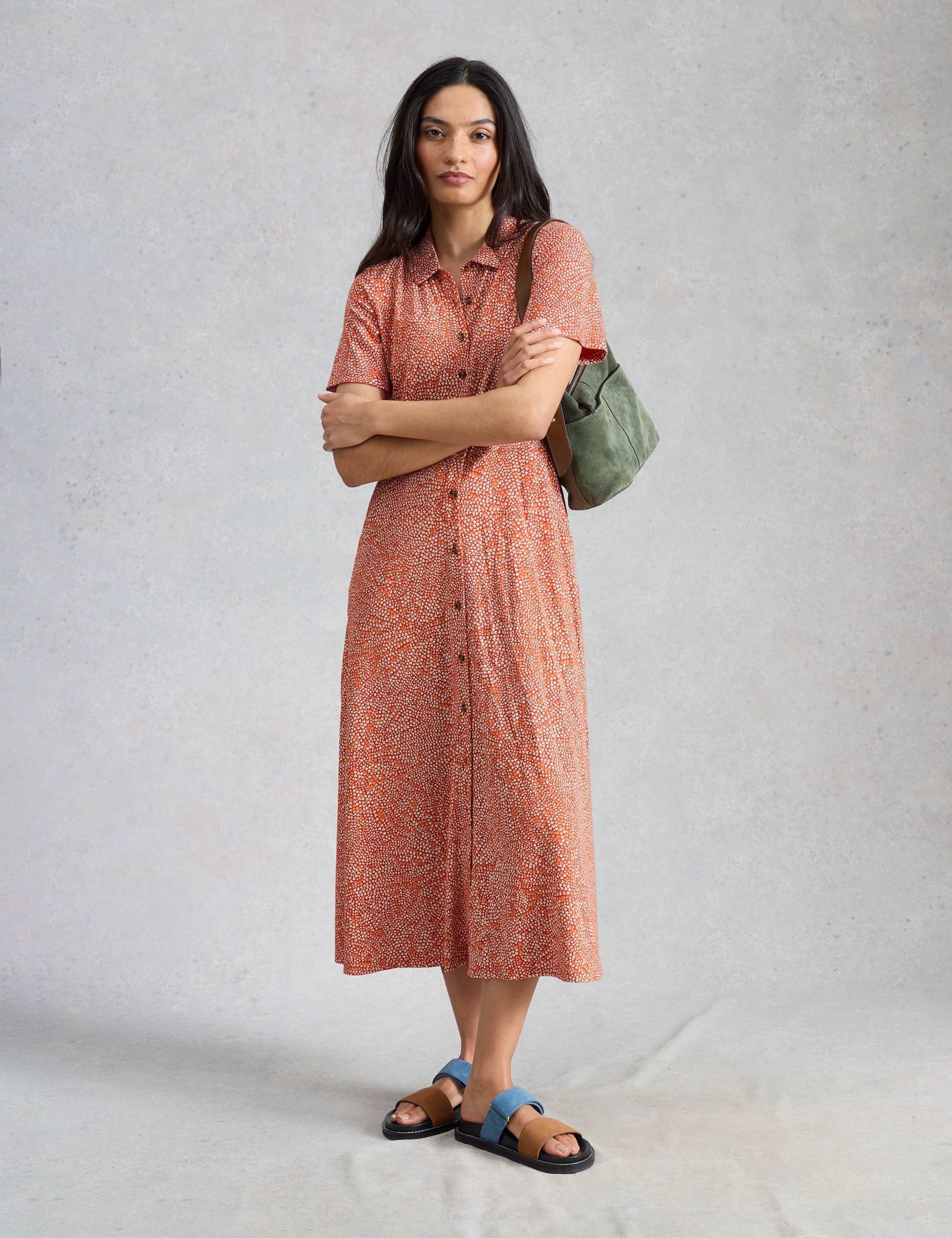 Rua Cotton Blend Printed Midi Shirt Dress 1 of 6