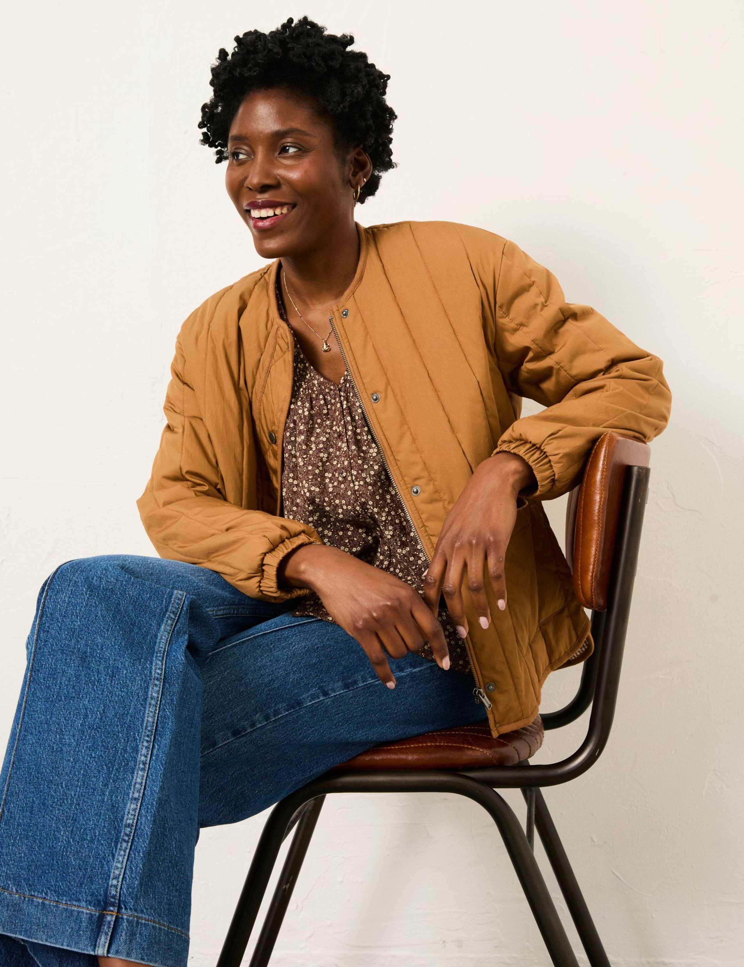 Cotton Blend Ditsy Floral Blouse with Linen 5 of 5