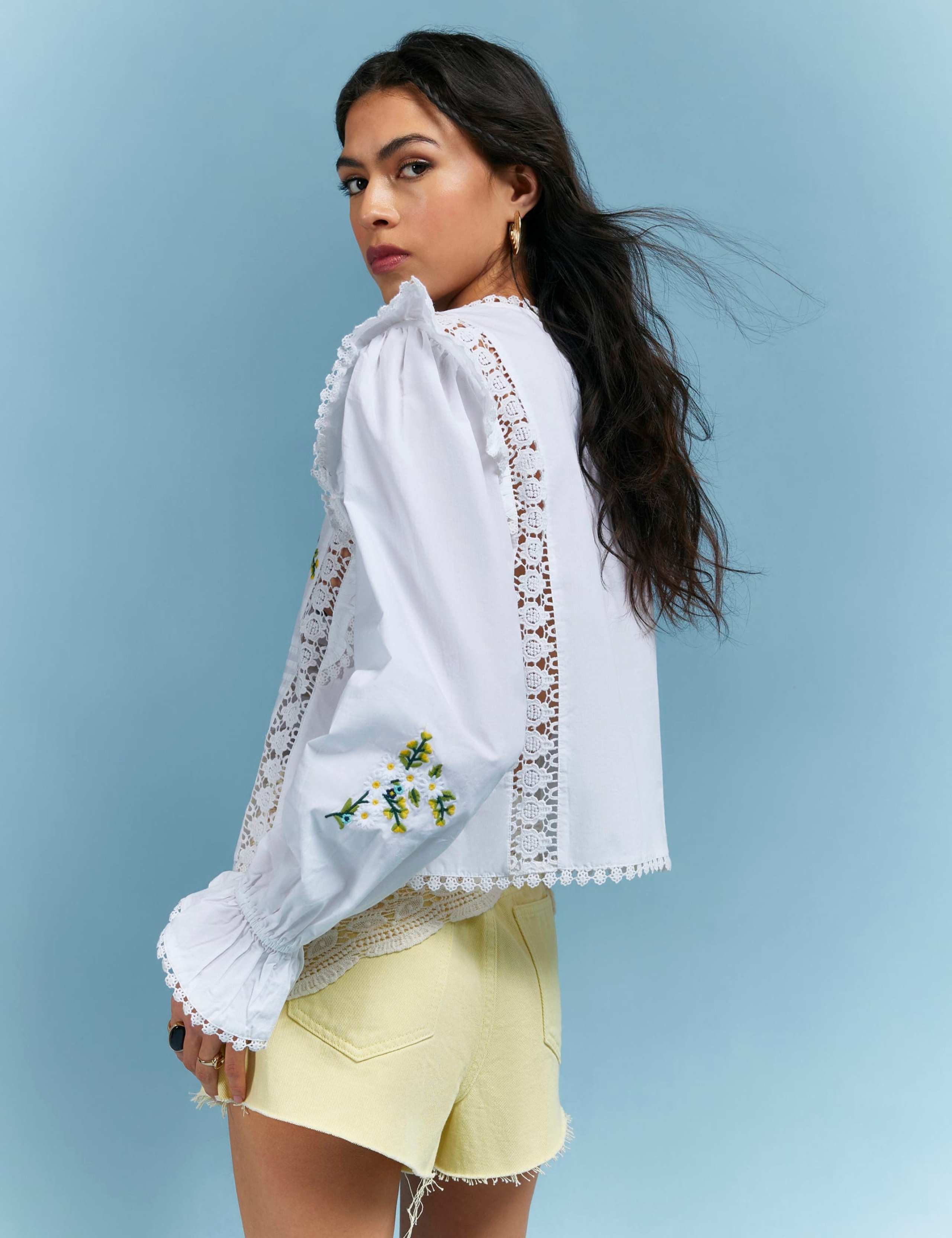 Pure Cotton Floral Embroidered Blouse 4 of 4