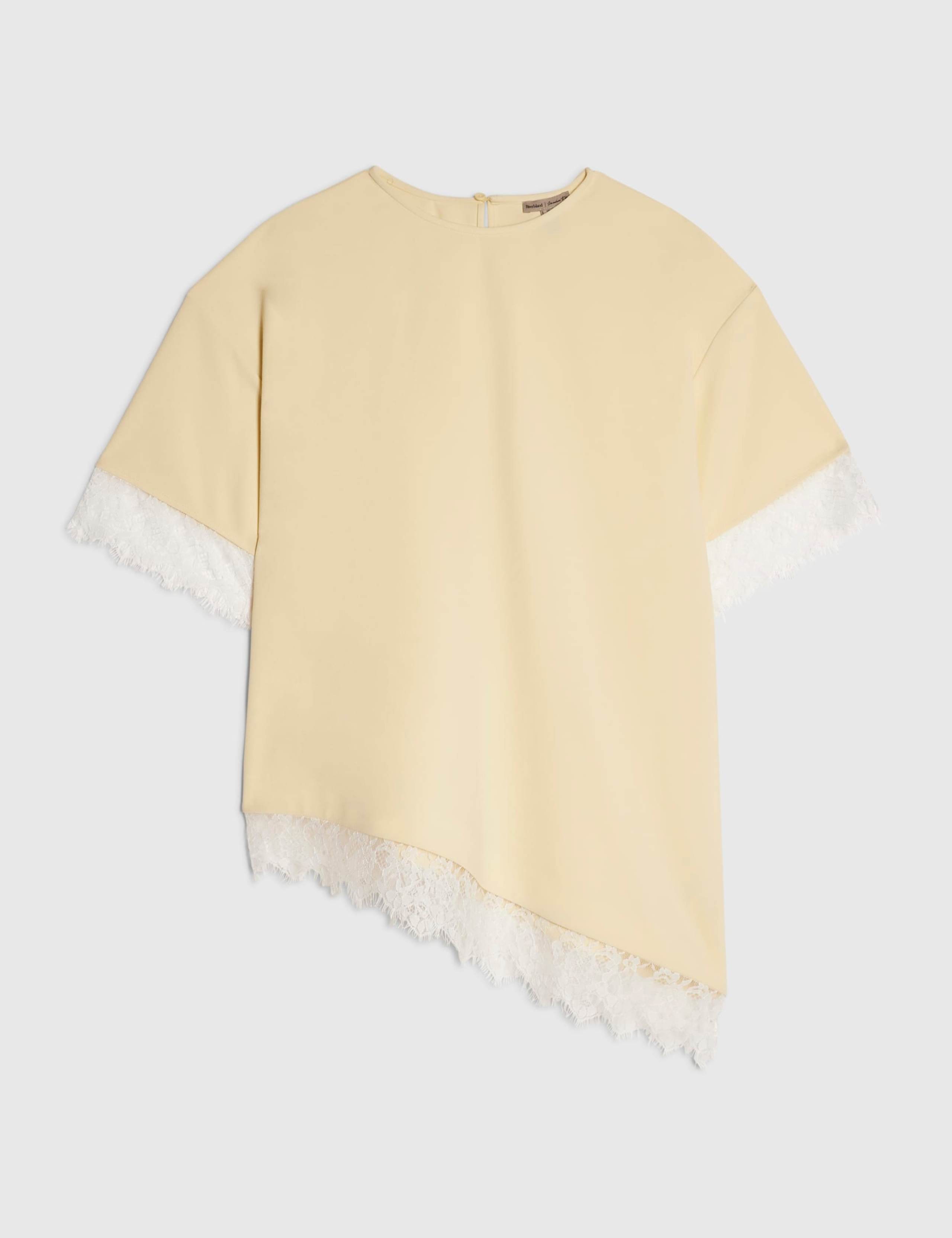 Lace Trim Asymmetrical T-Shirt 2 of 5