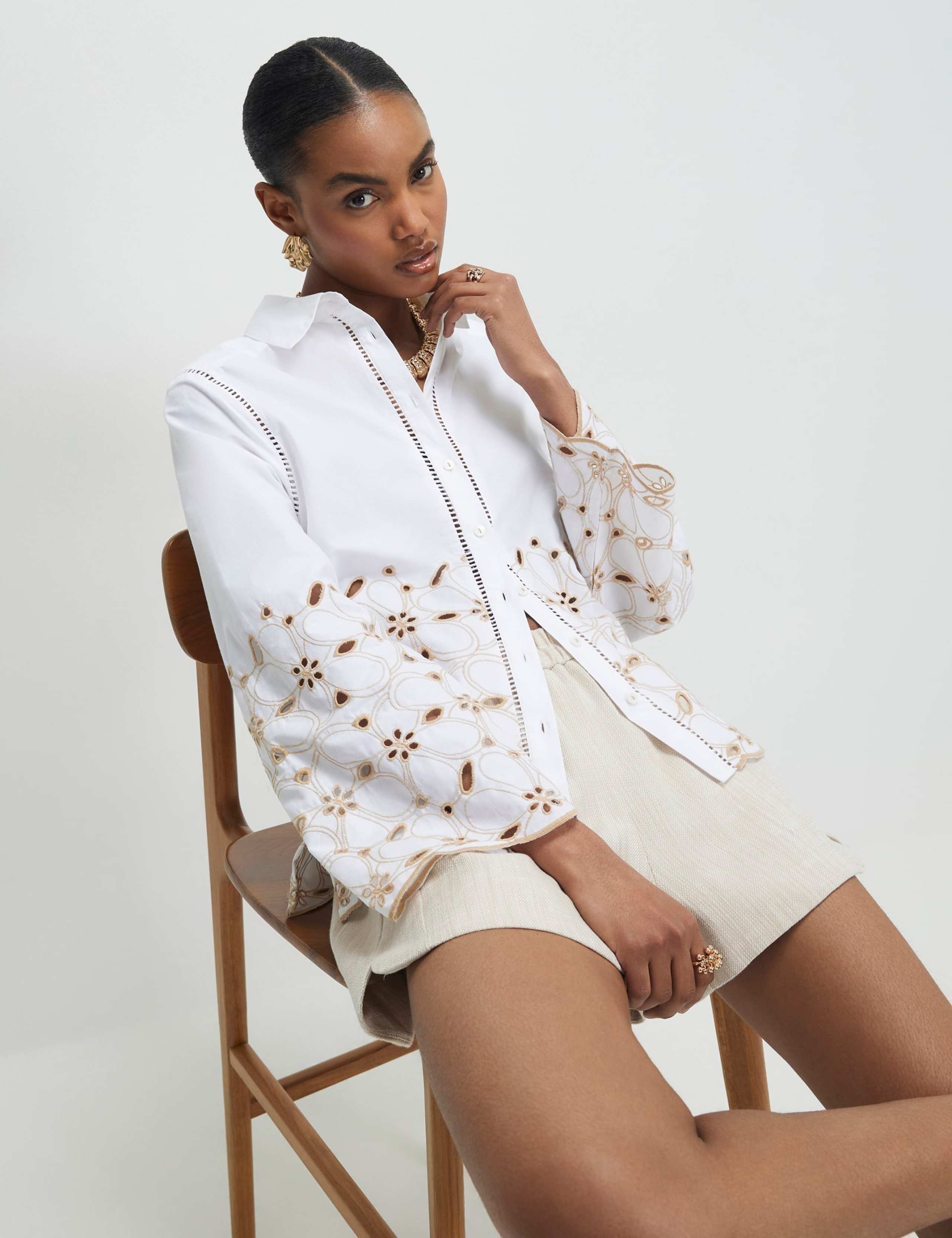 Pure Cotton Broderie Shirt 2 of 4