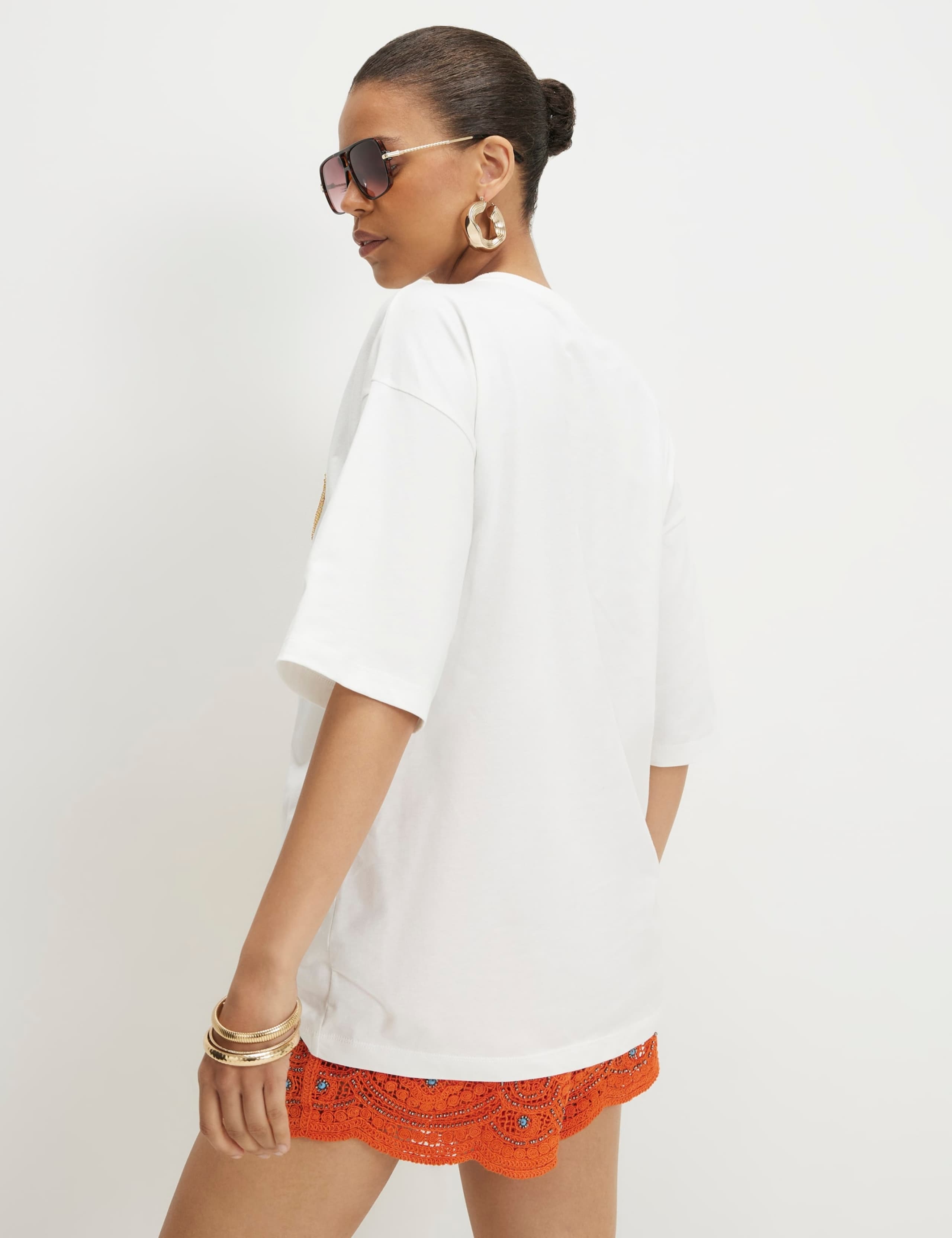 Pure Cotton Embellished Palm Boyfriend T-Shirt 5 of 5