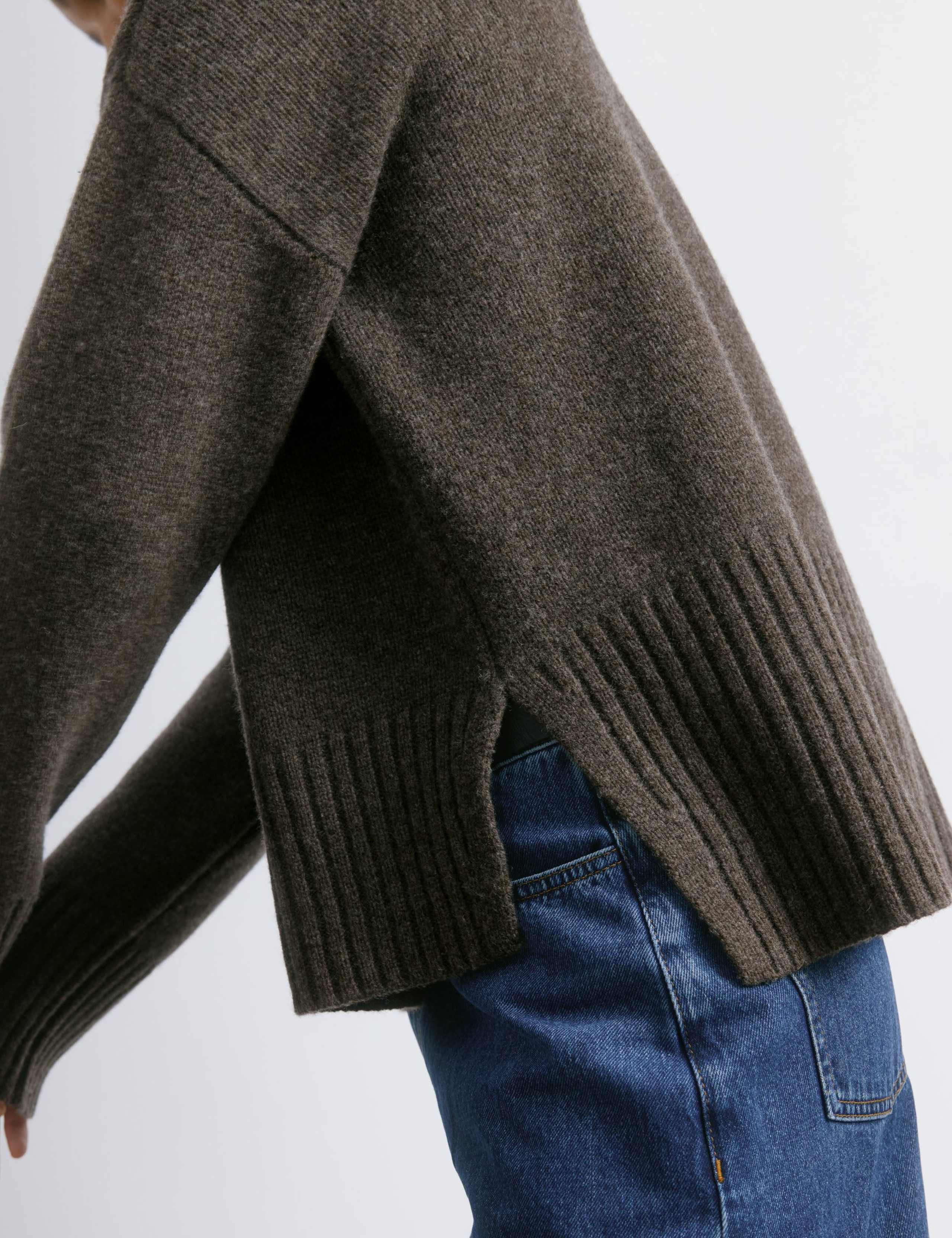 Pure Merino Wool Crew Neck Deep Rib Jumper 4 of 4