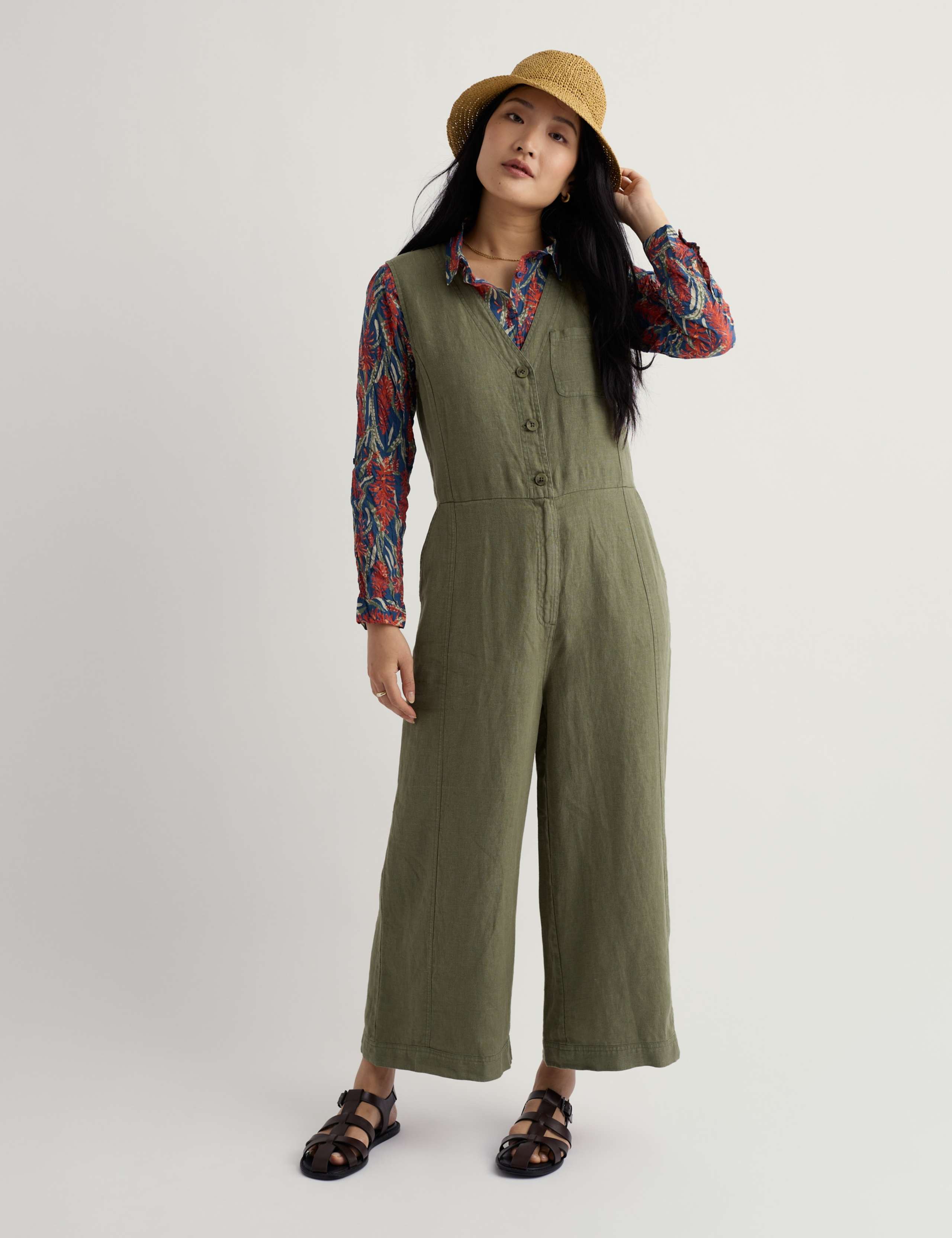 Pure Linen Wide Leg Jumpsuit 1 of 5