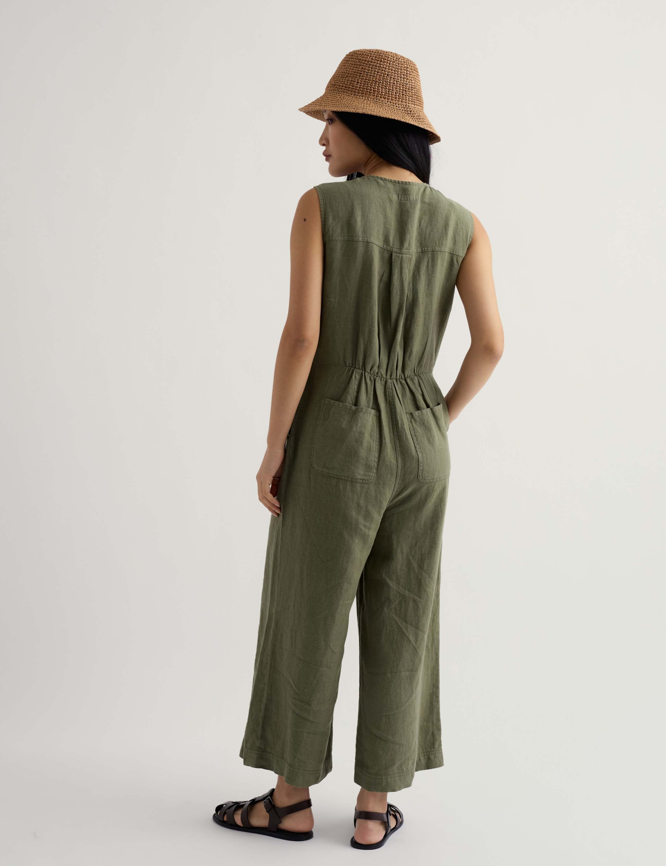 Pure Linen Wide Leg Jumpsuit 3 of 5
