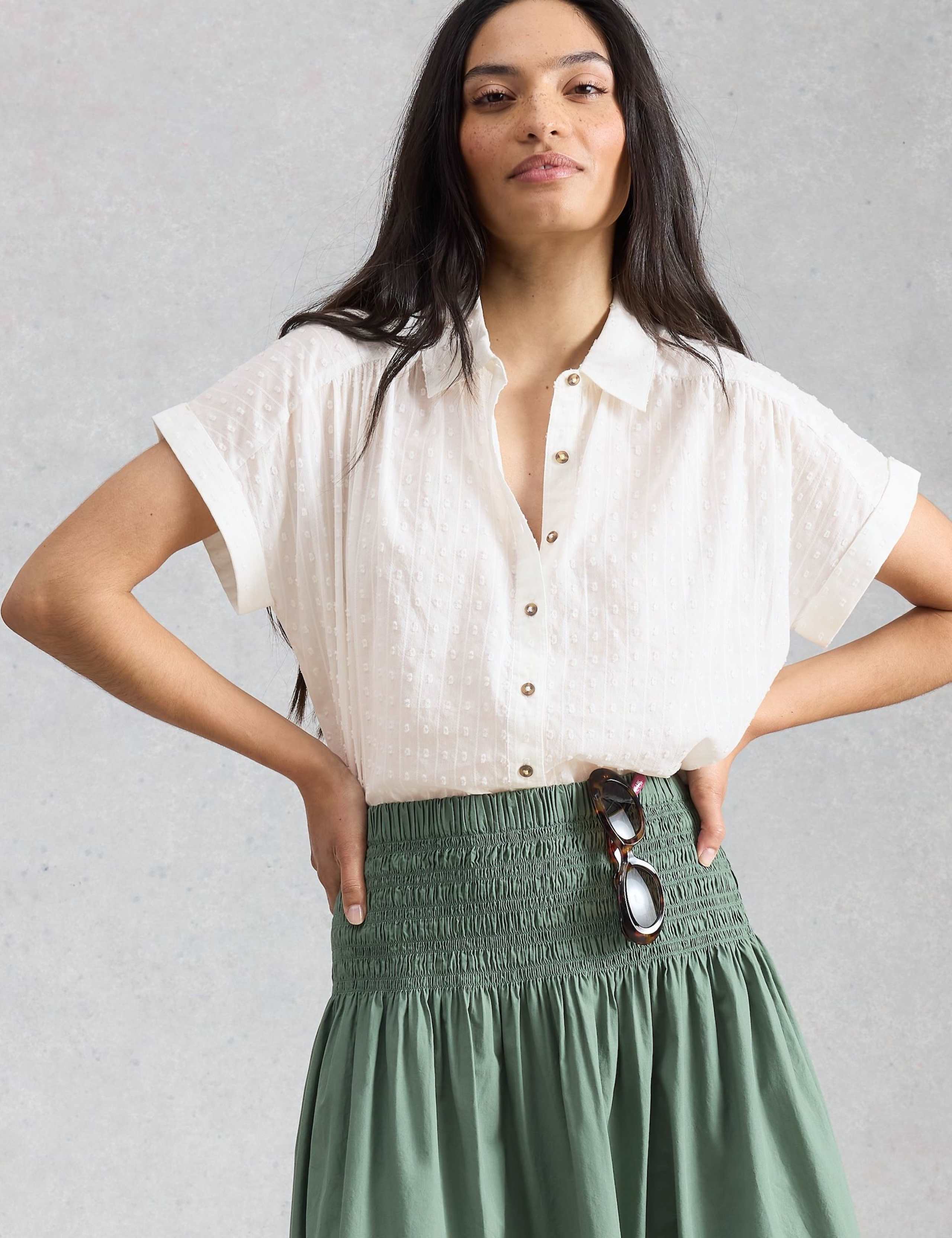 Pure Cotton Embroidered Shirt 1 of 6