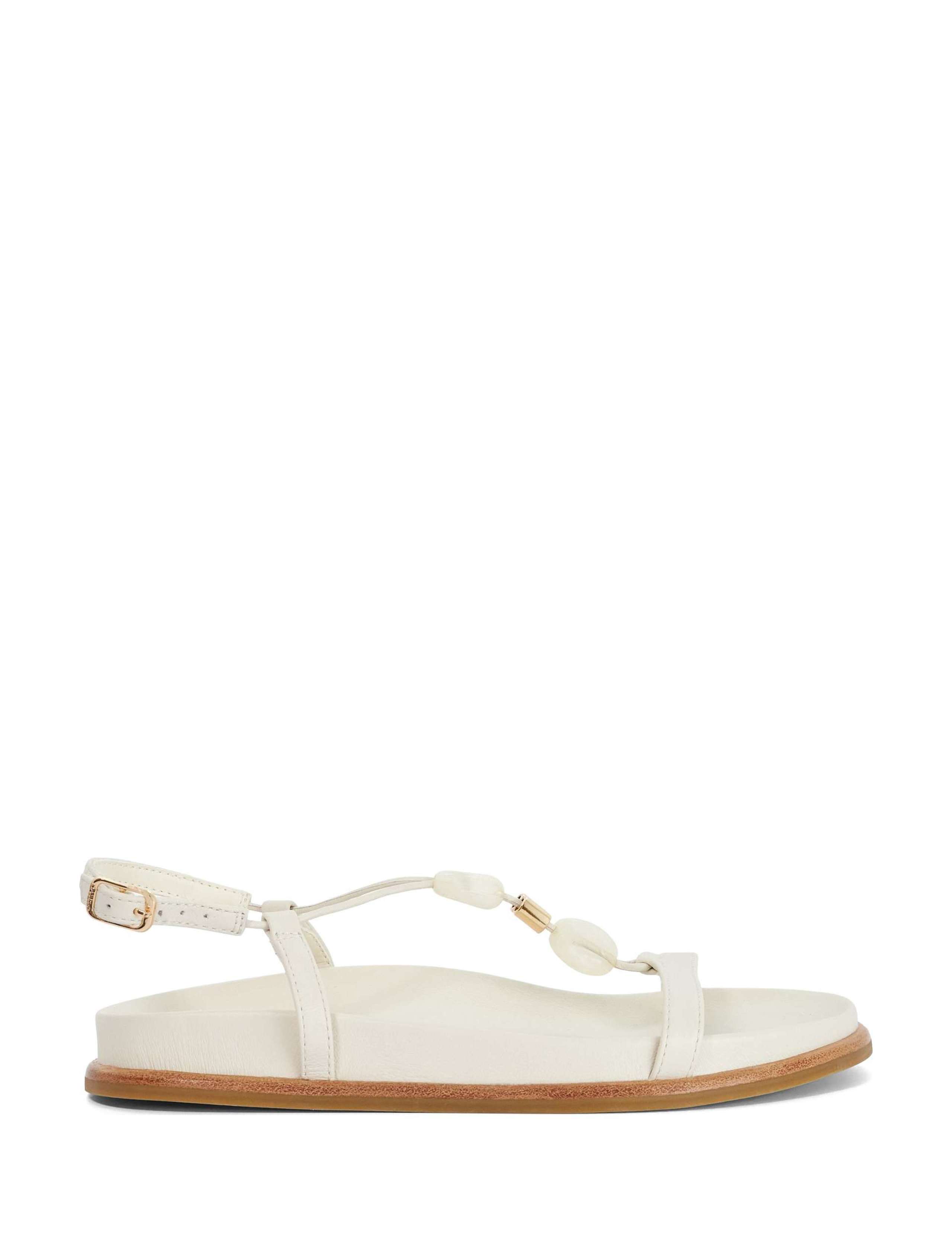 Leather Ankle Strap Flat Sandals 1 of 5