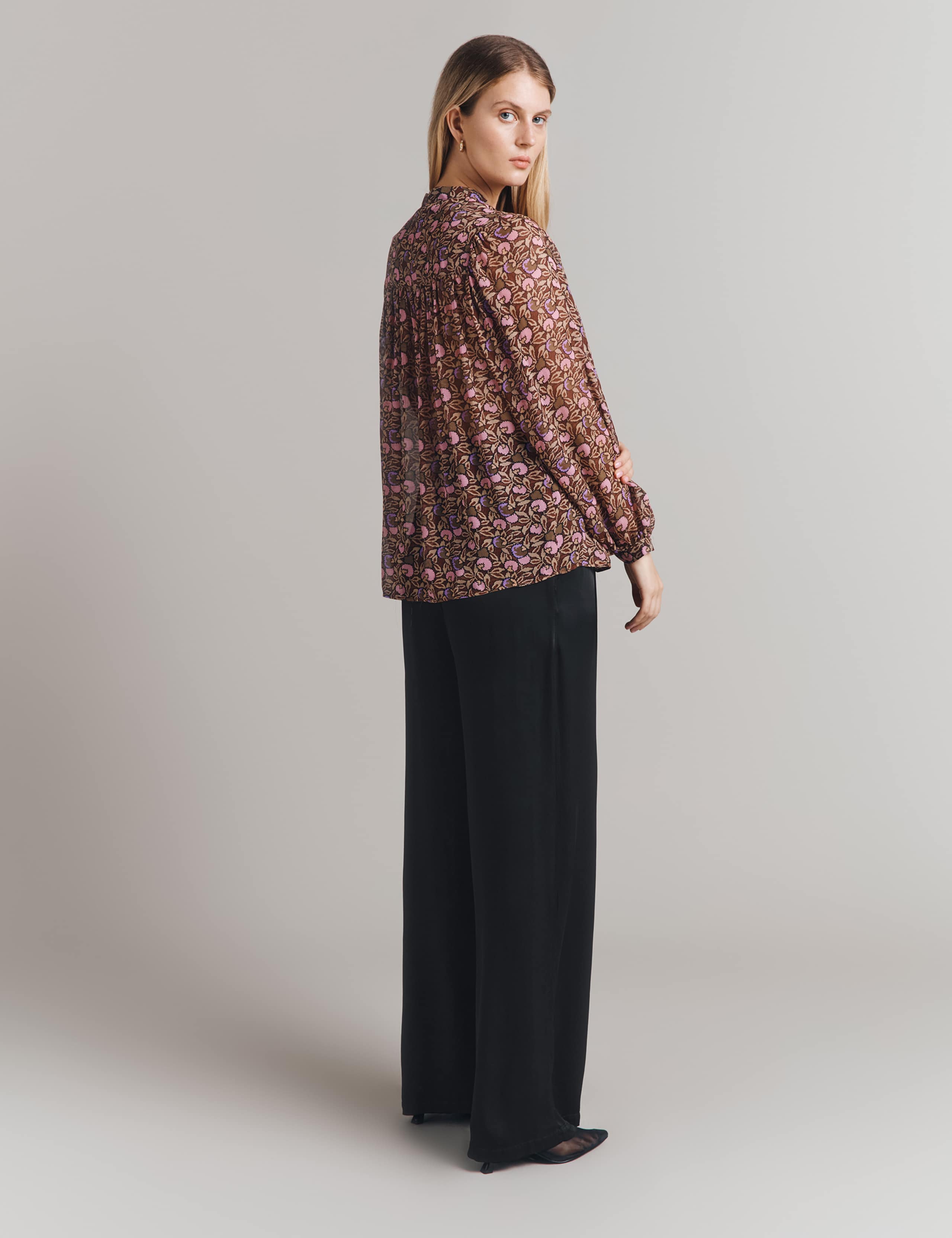 Floral Tie Neck Blouse 3 of 4