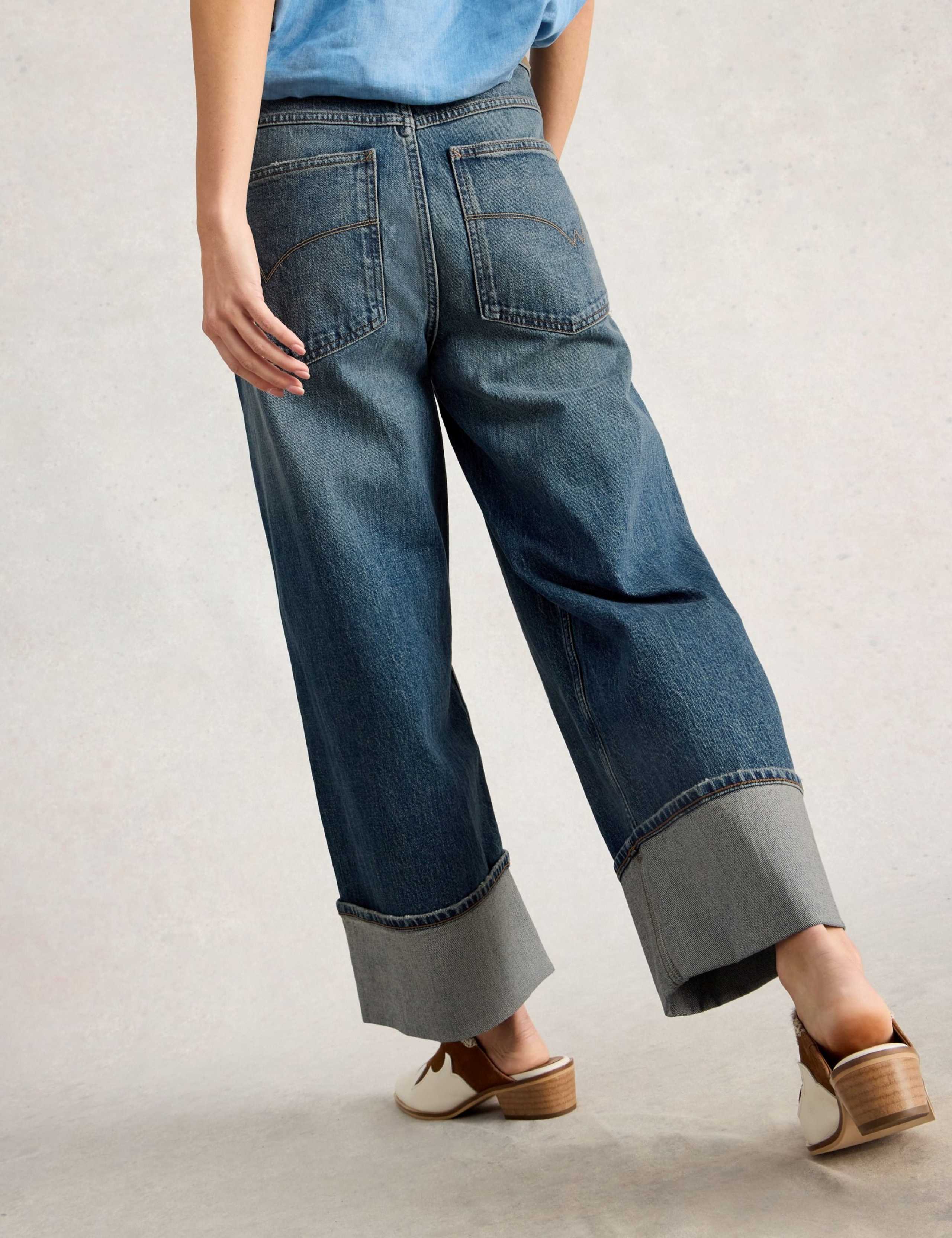 Straight Leg Turn Up Ankle Grazer Jeans 4 of 6