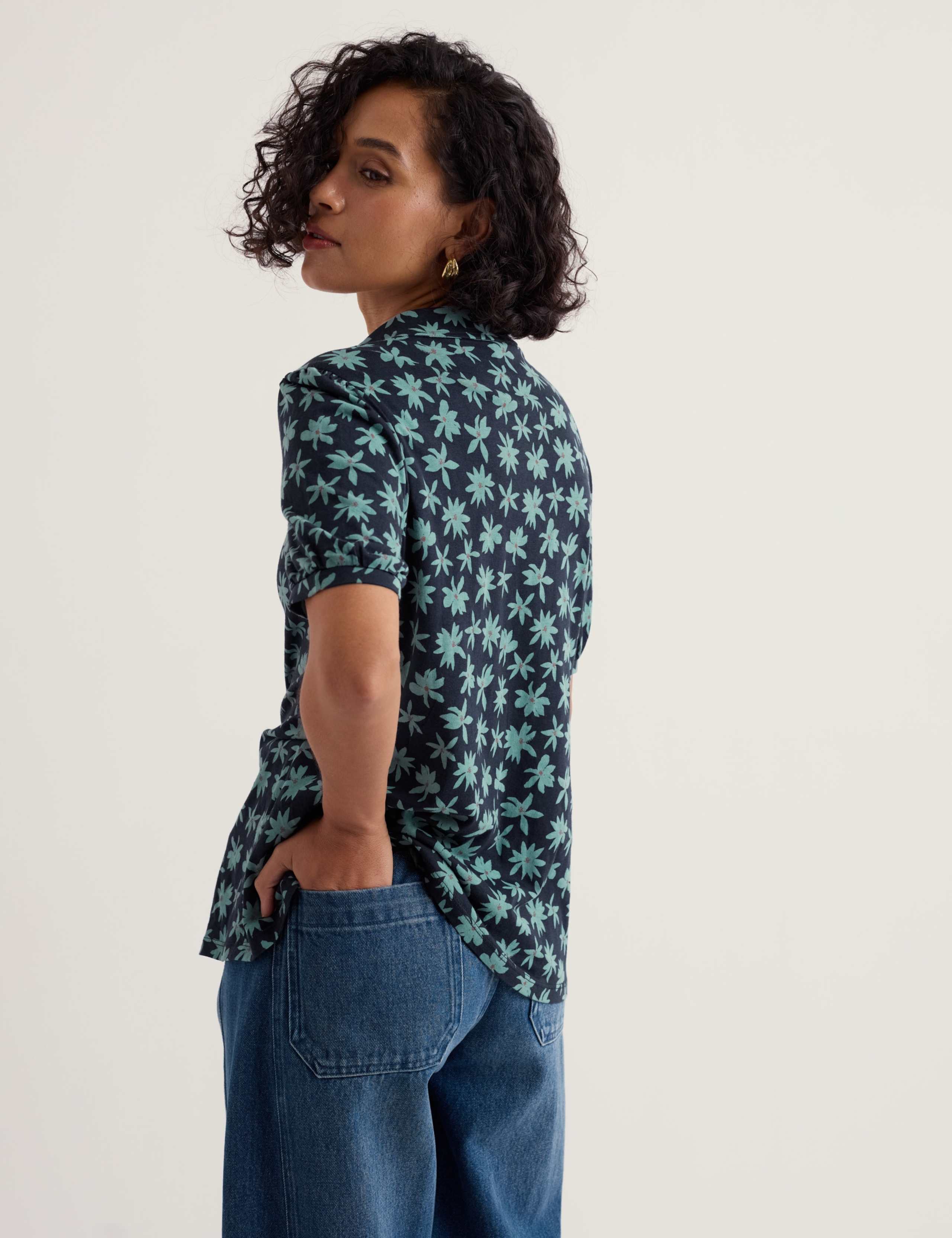 Cotton Rich Floral Collared Shirt 4 of 5